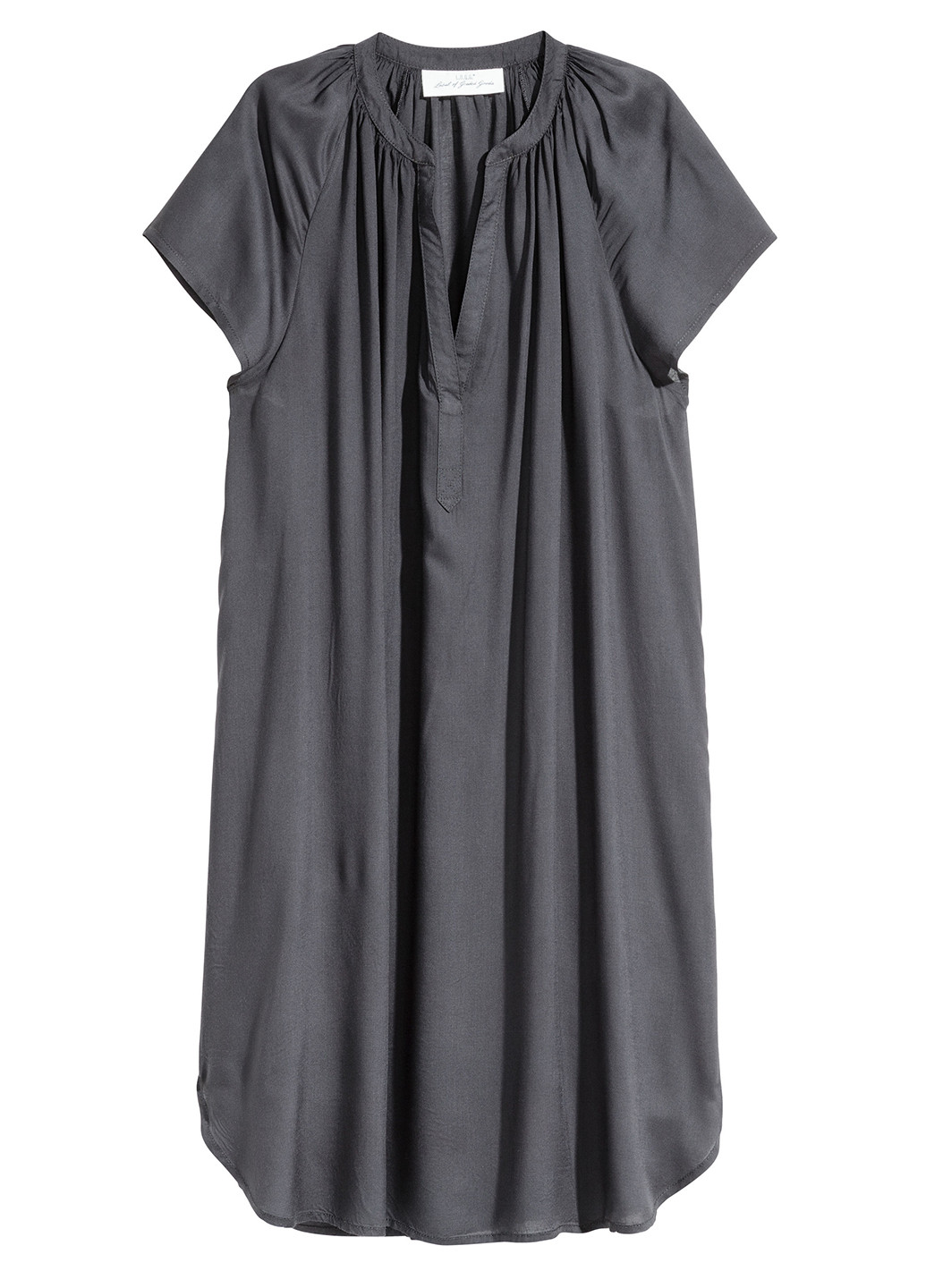 Темно-серое кэжуал платье а-силуэт H&M с логотипом