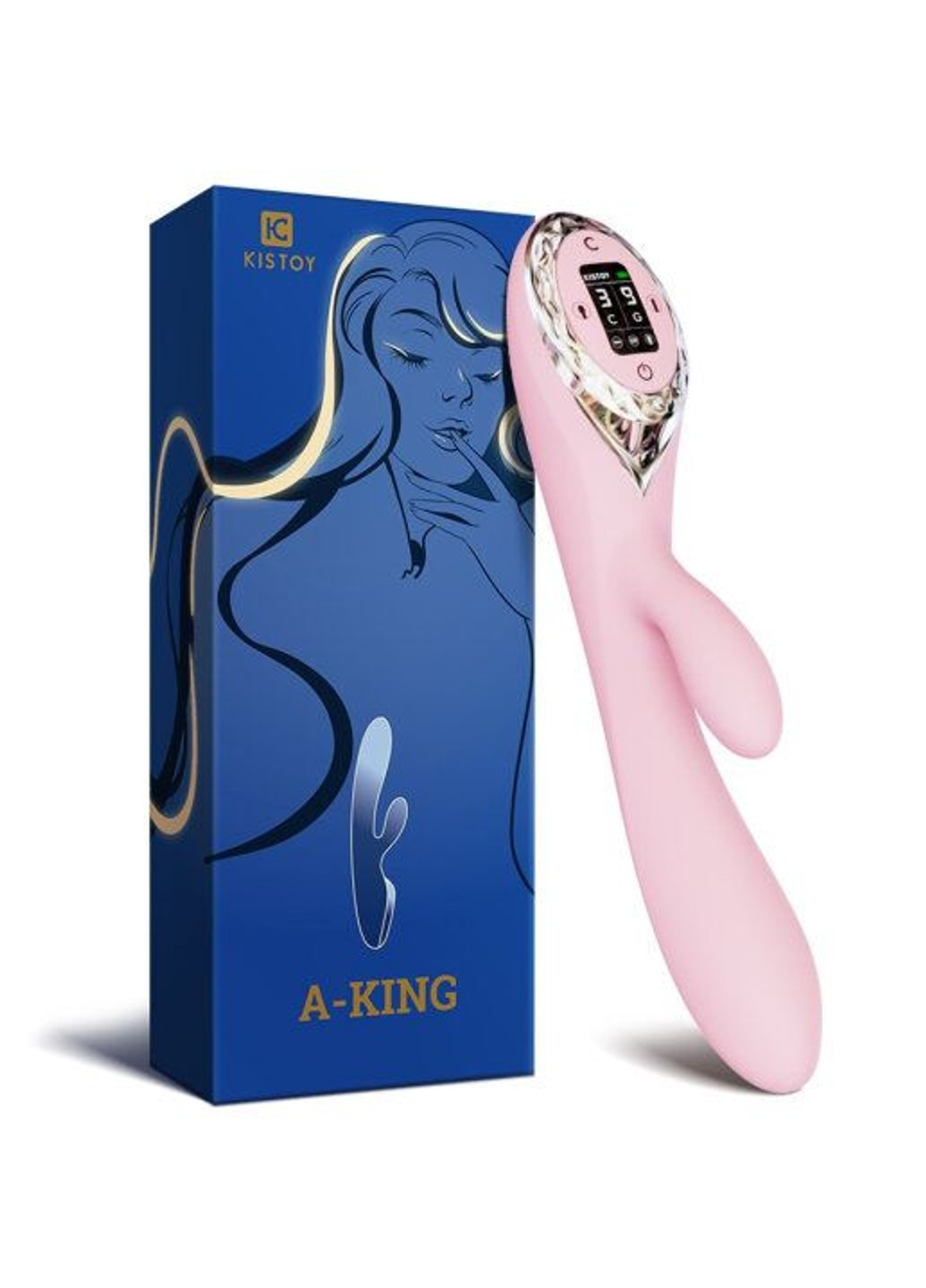 Вибратор-кролик с надувающейся головкой A-King, LED-экран KisToy (254551227)