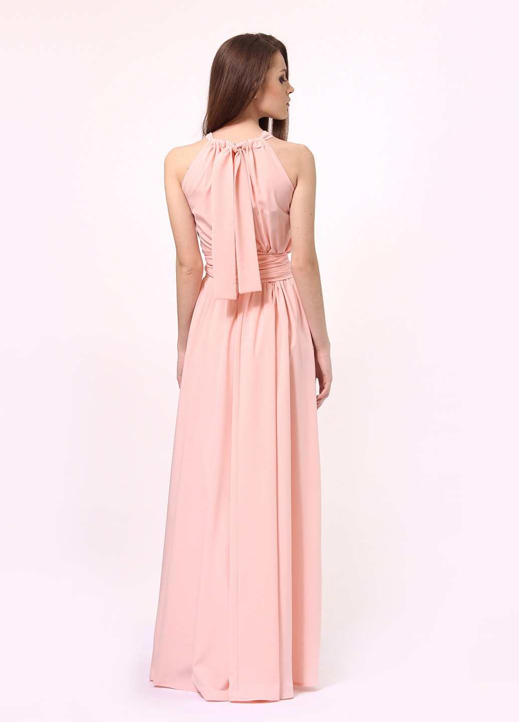 Светло-розовое коктейльное платье клеш Lada Lucci однотонное