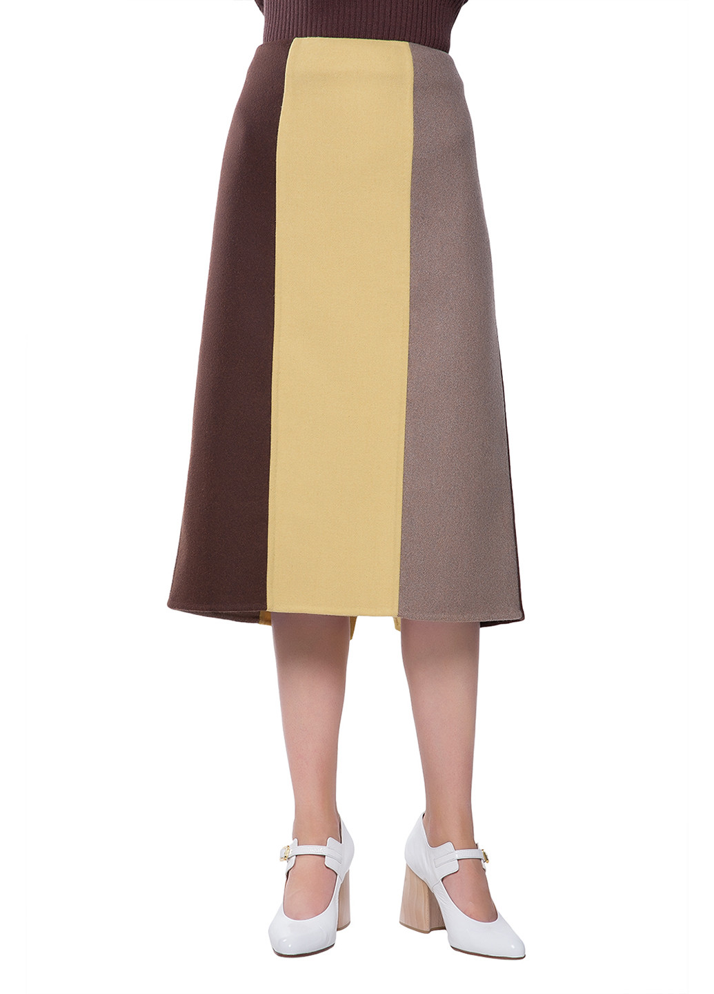 Разноцветная кэжуал однотонная юбка Marni миди
