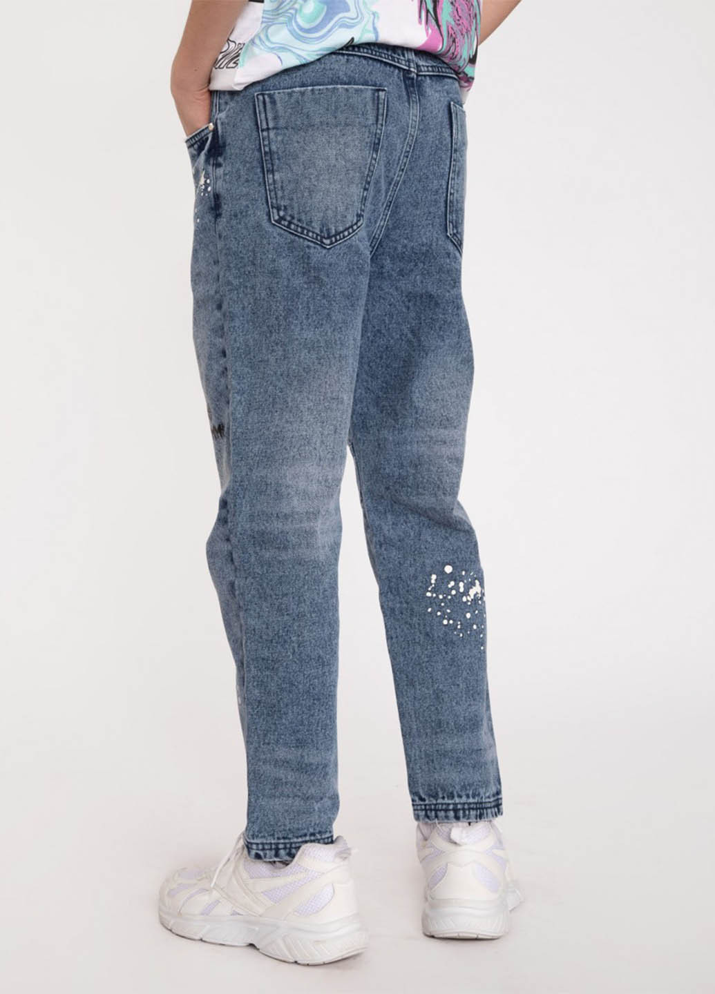 Серо-синие демисезонные мом фит джинсы Reporter Young