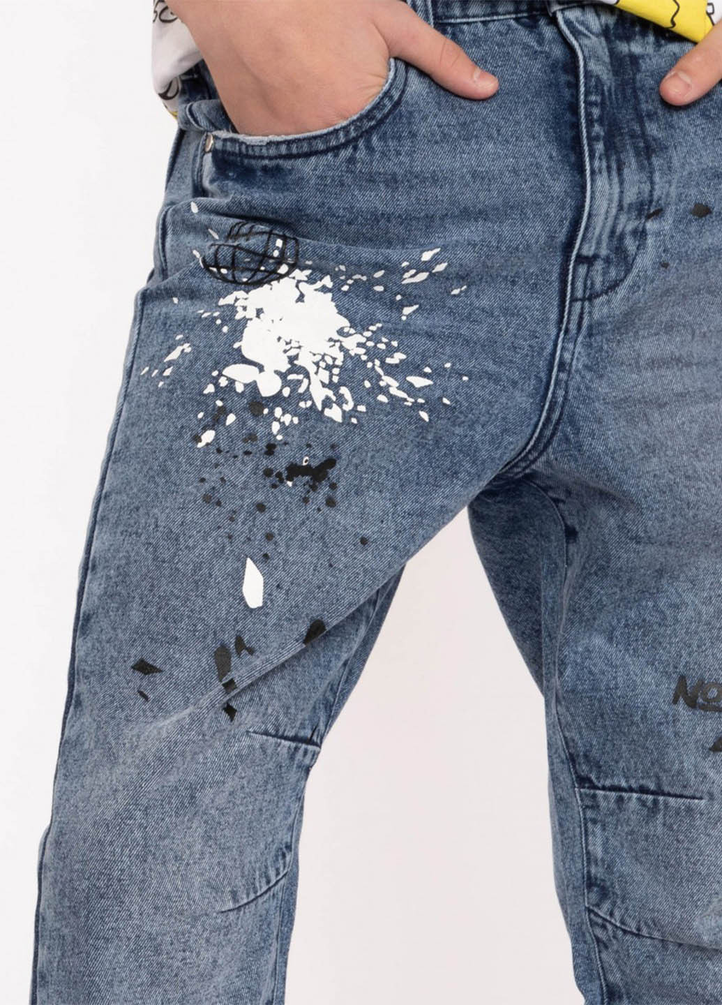 Серо-синие демисезонные мом фит джинсы Reporter Young