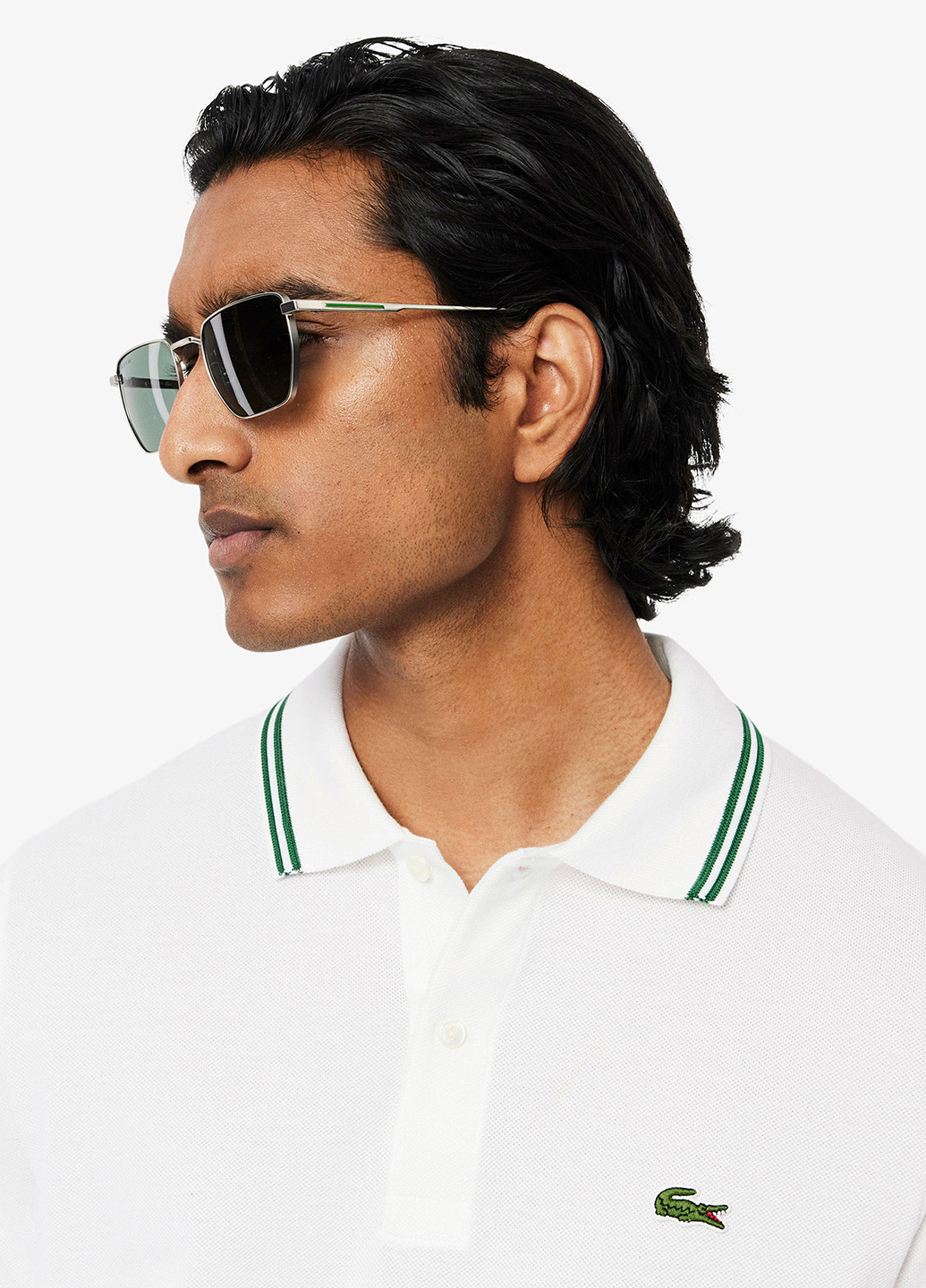 Белая футболка-поло для мужчин Lacoste однотонная