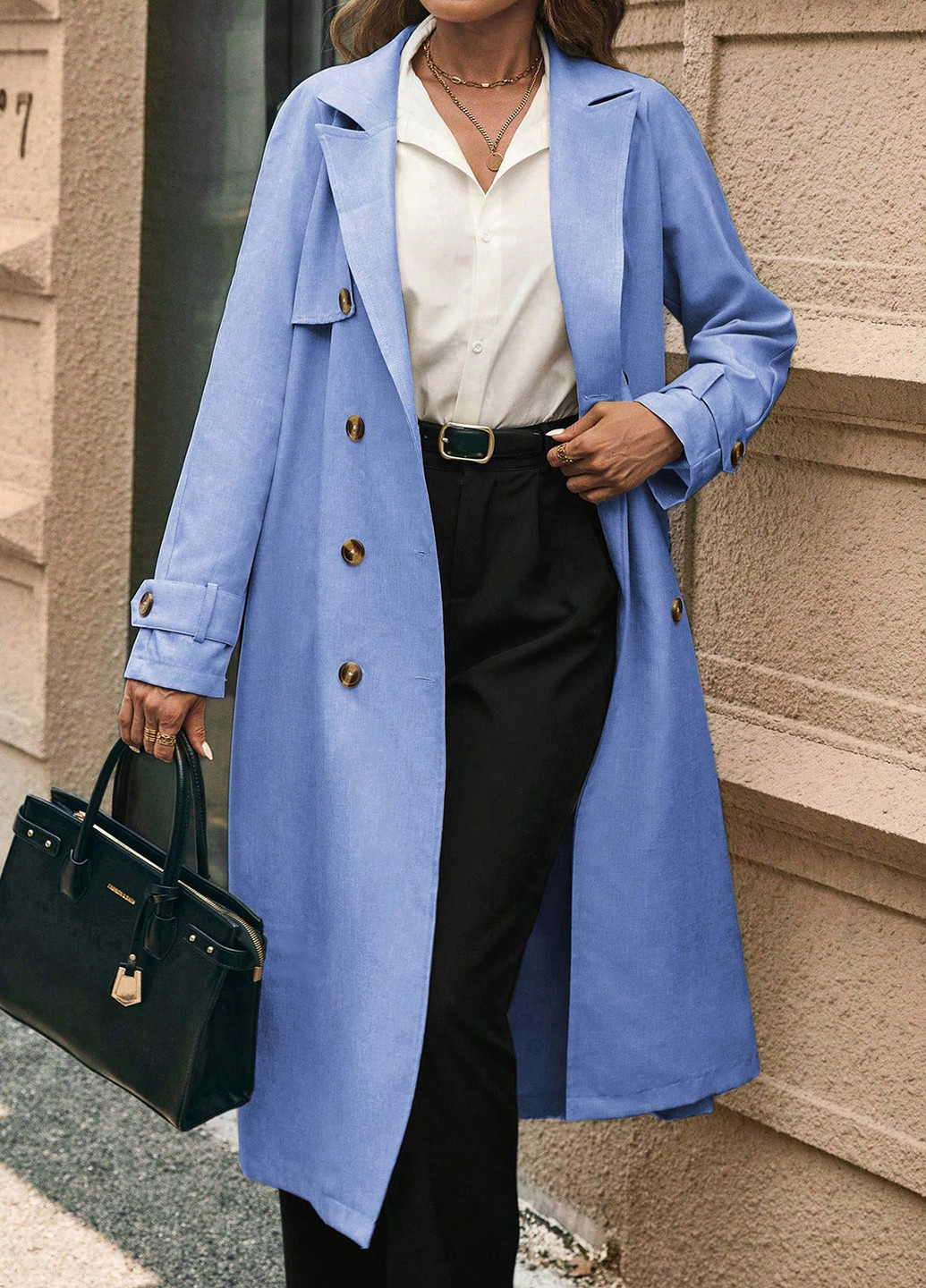 Плащ SHEIN тренчкот на пуговицах демисезон (367802851)