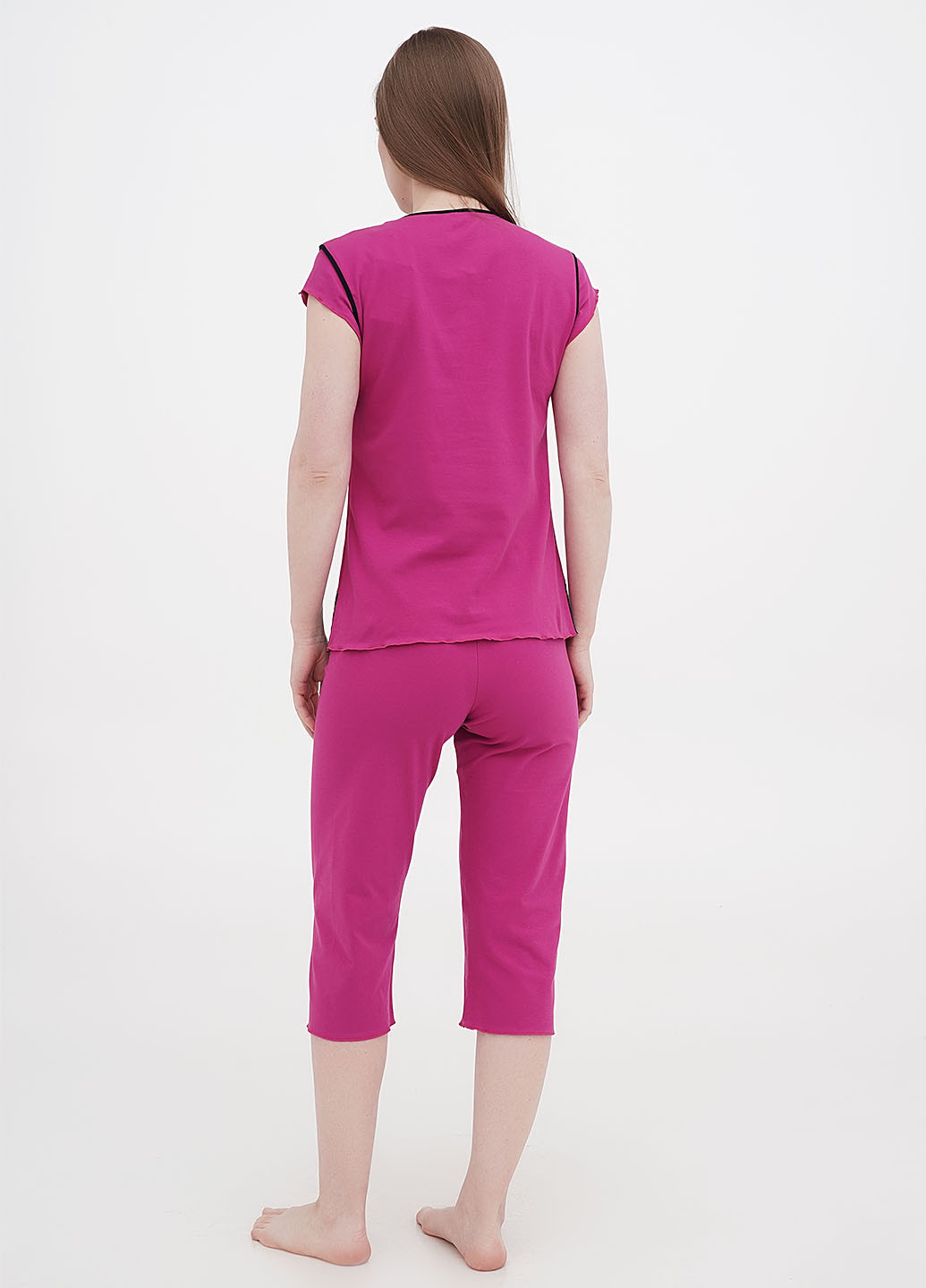 Розовая всесезон пижама (футболка, бриджи) футболка + бриджи Aniele