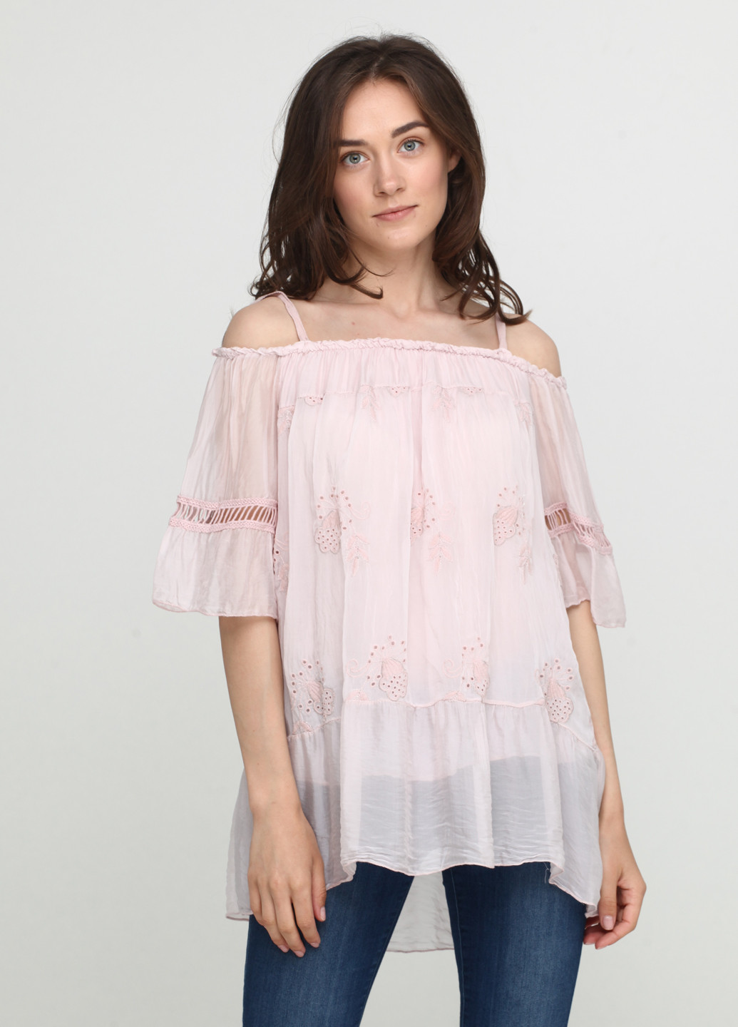 Розово-лиловая летняя блуза New World