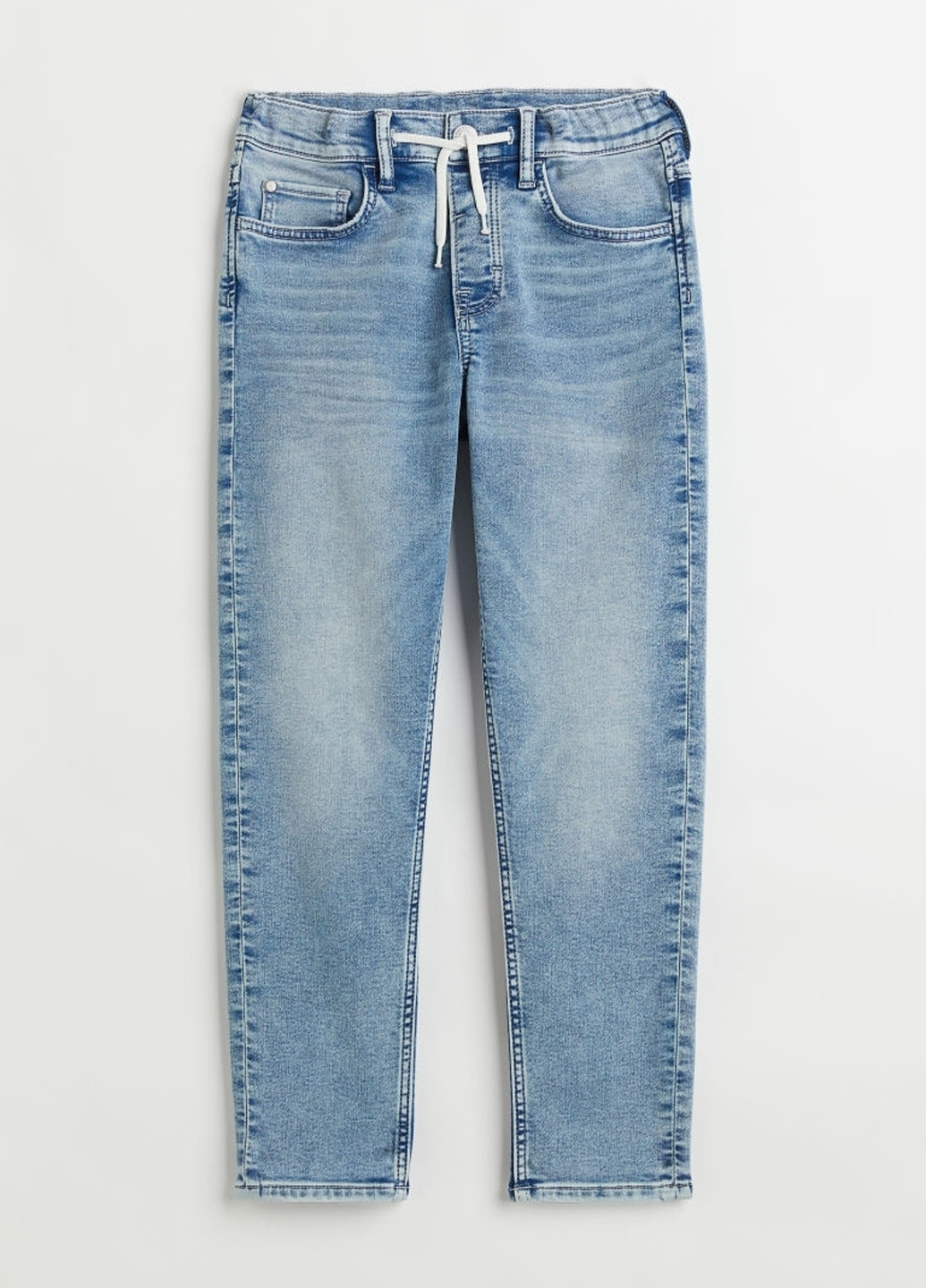 Голубые демисезонные зауженные джинсы H&M