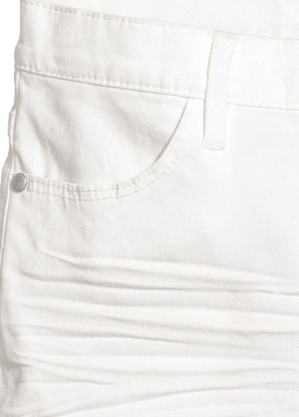 Шорты H&M средняя талия однотонные белые джинсовые