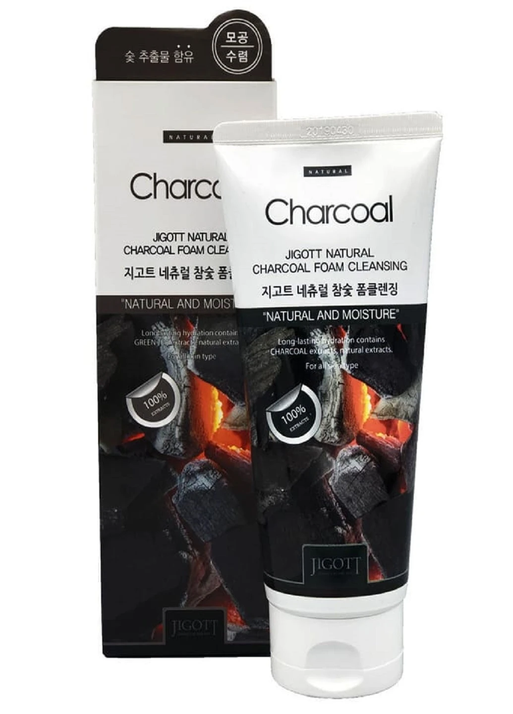 Пінка для вмивання з екстрактом деревного вугілля Natural Charcoal Foam Cleansing, 180 мл Jigott (220071186)