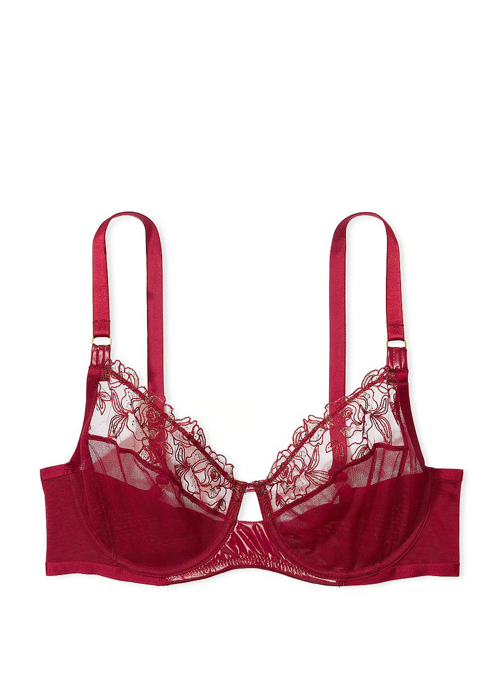 Темно-червоний демісезонний комплект (бюстгальтер, трусики) Victoria's Secret