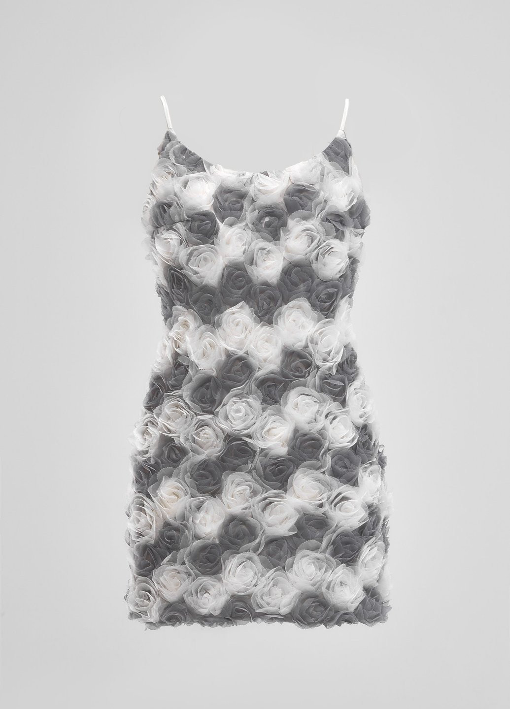 Серое коктейльное платье с открытой спиной, платье-майка Gepur розы