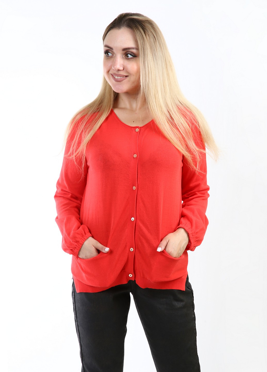 Красный демисезонный кардиган Stefanel