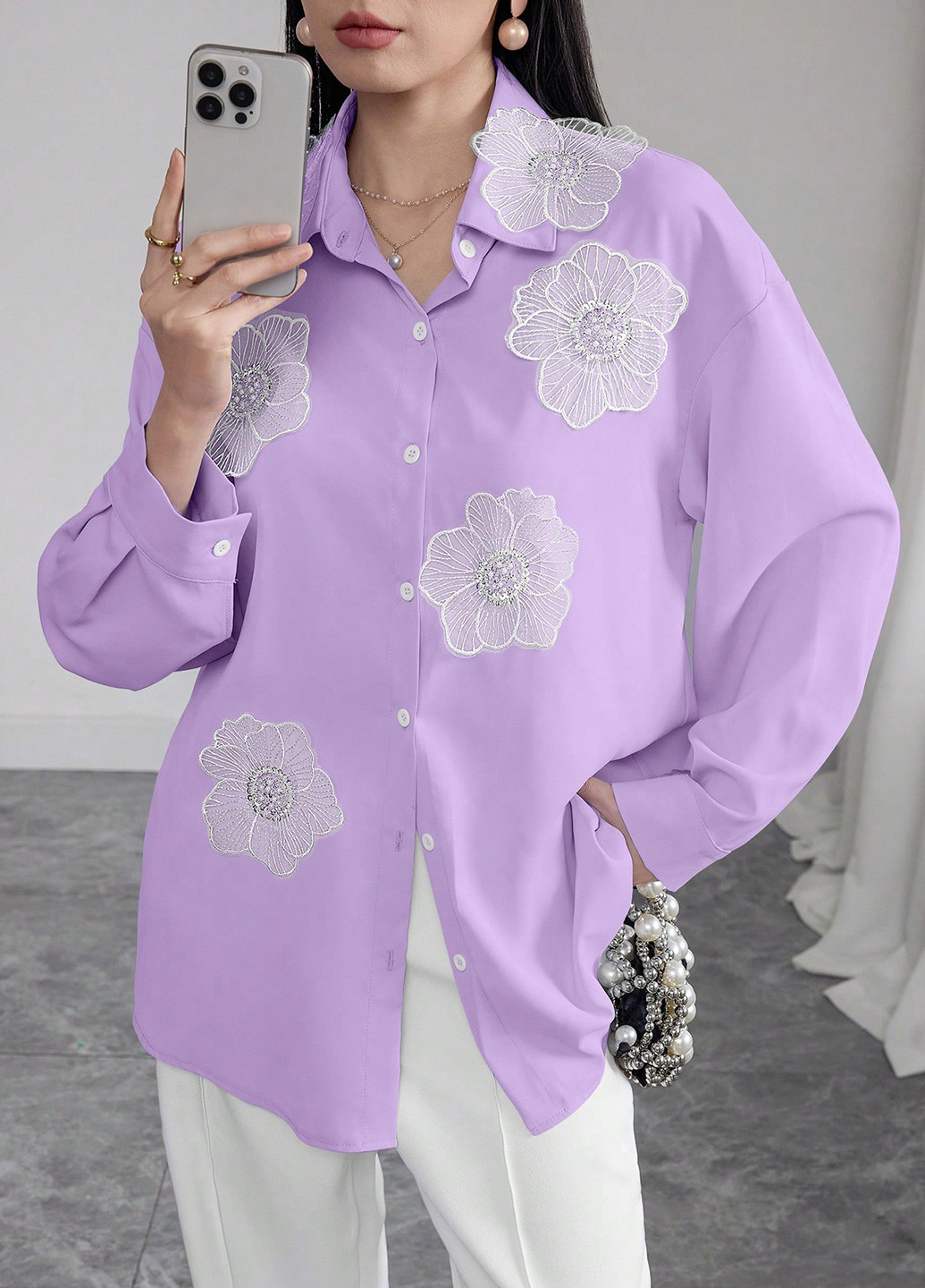 Лиловая блуза SHEIN