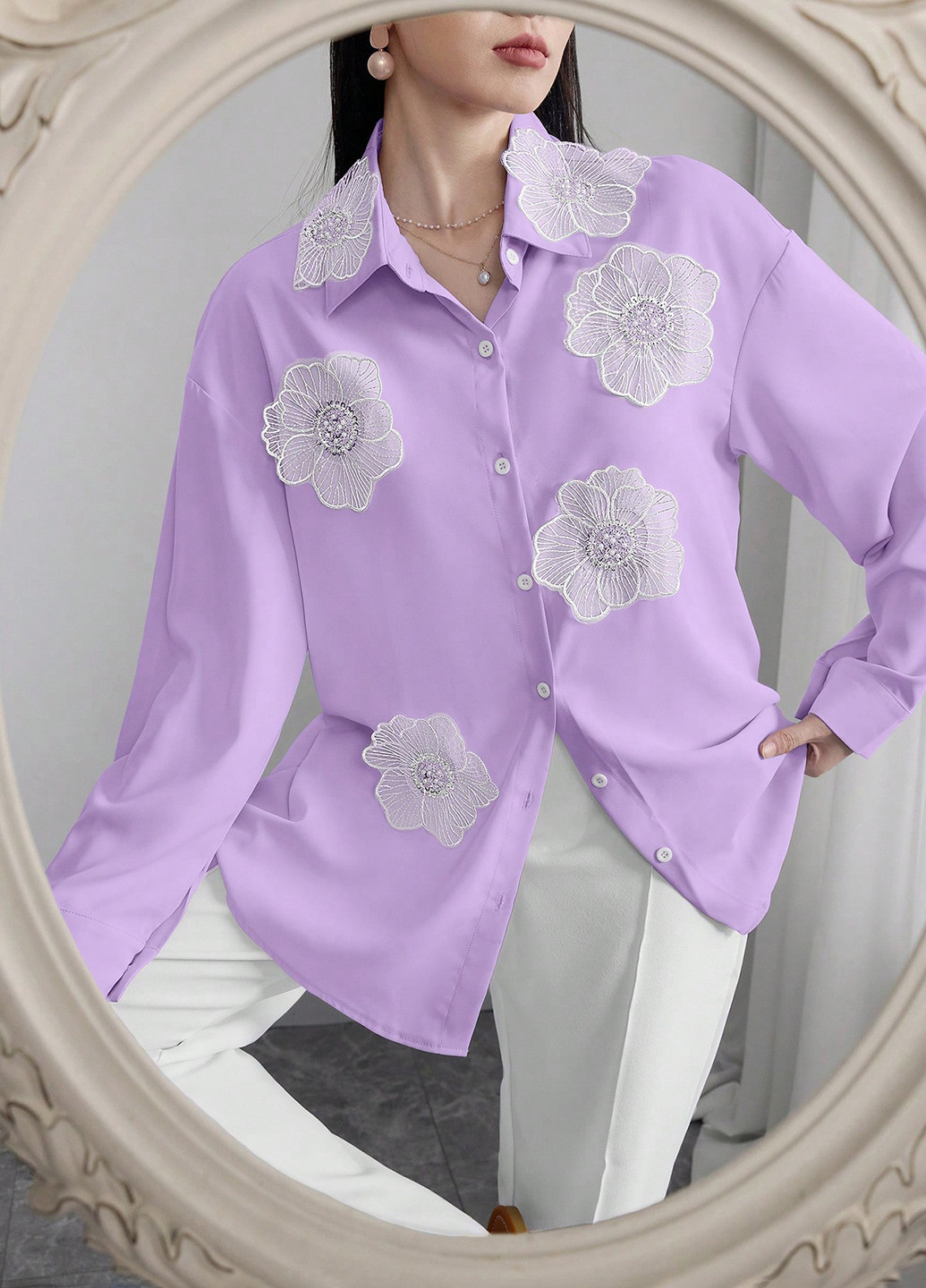 Лиловая блуза SHEIN