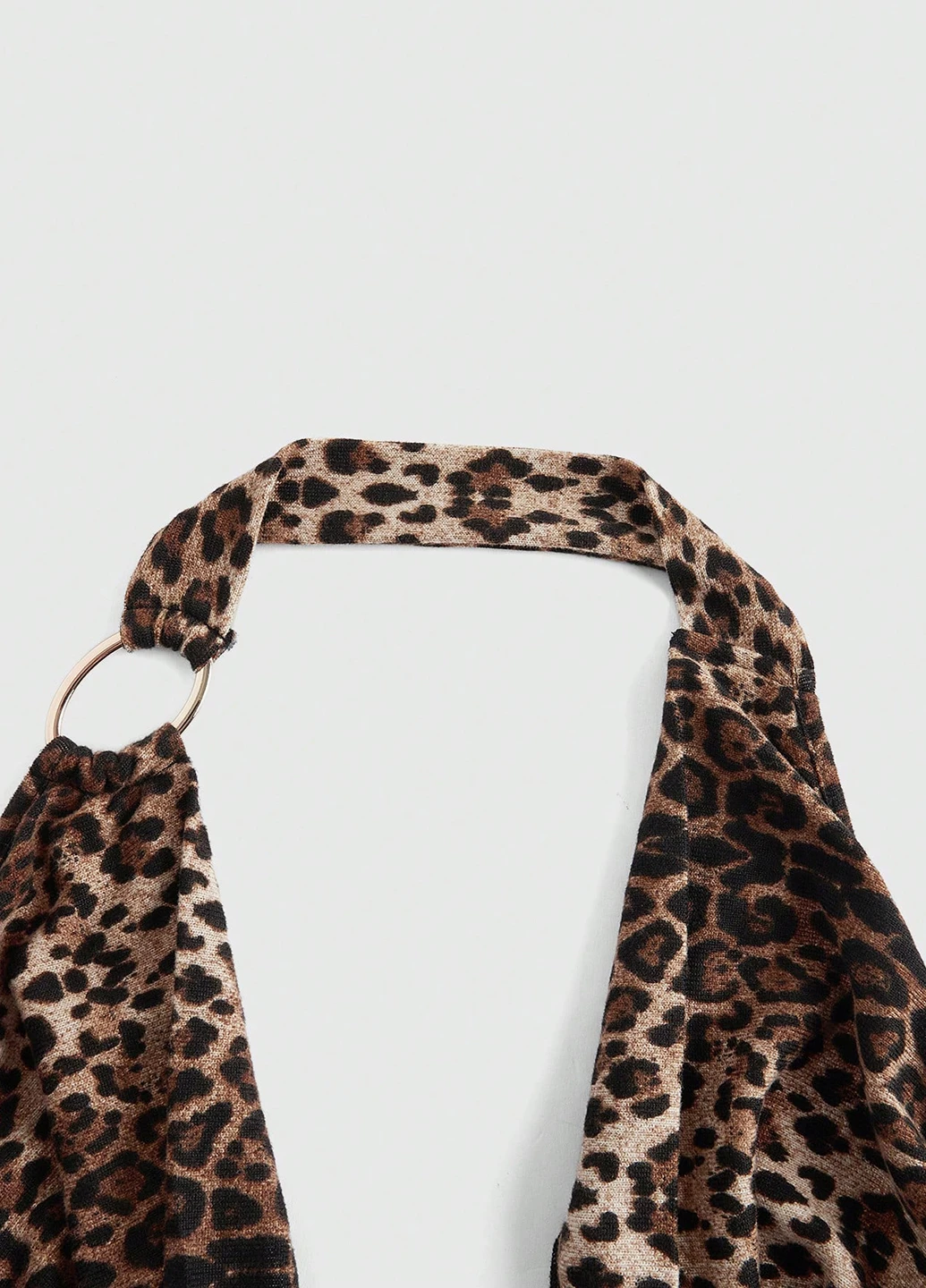 Комбинированное кэжуал, коктейльное платье силуэтная, с открытой спиной SHEIN леопардовый