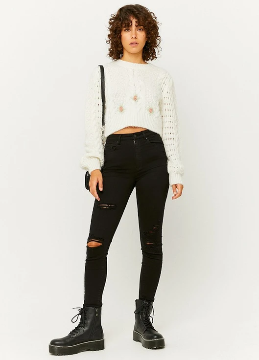 Джинси Basic Trousers - WOVEN HW SKINNY DESTROYED Tally Weijl - (228499682)