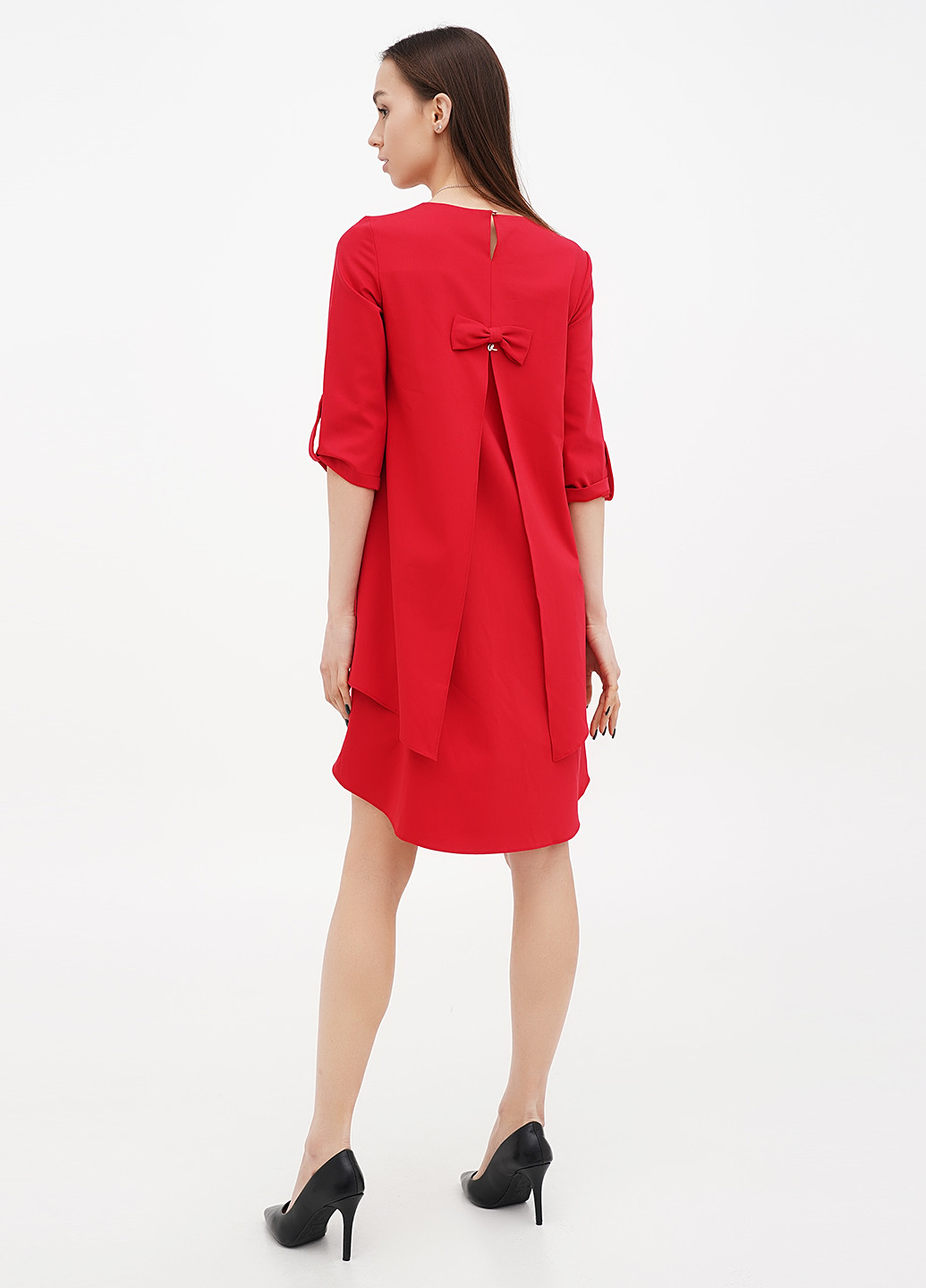 Красное праздничный платье а-силуэт Sassofono однотонное