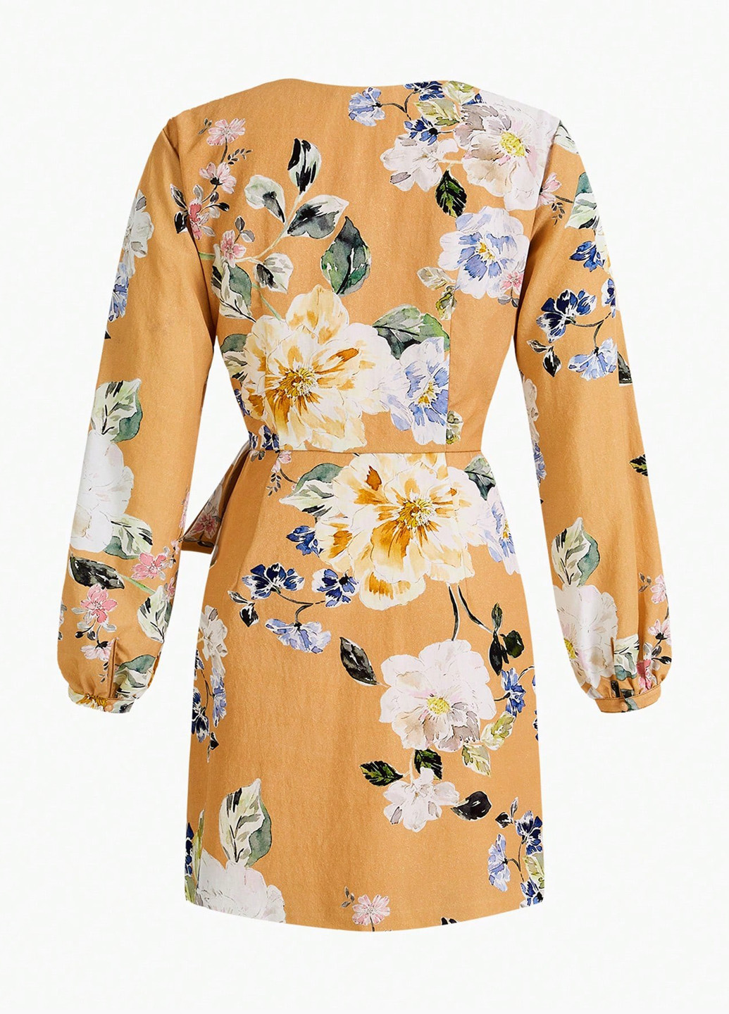 Комбинированное кэжуал платье на запах SHEIN с цветочным принтом