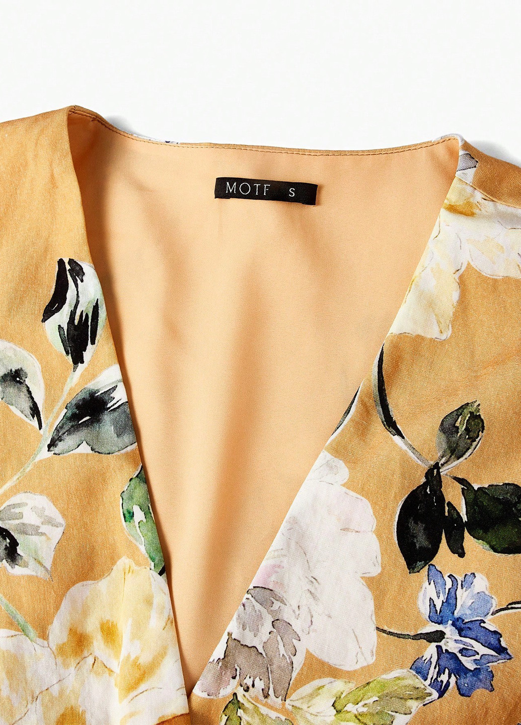 Комбинированное кэжуал платье на запах SHEIN с цветочным принтом