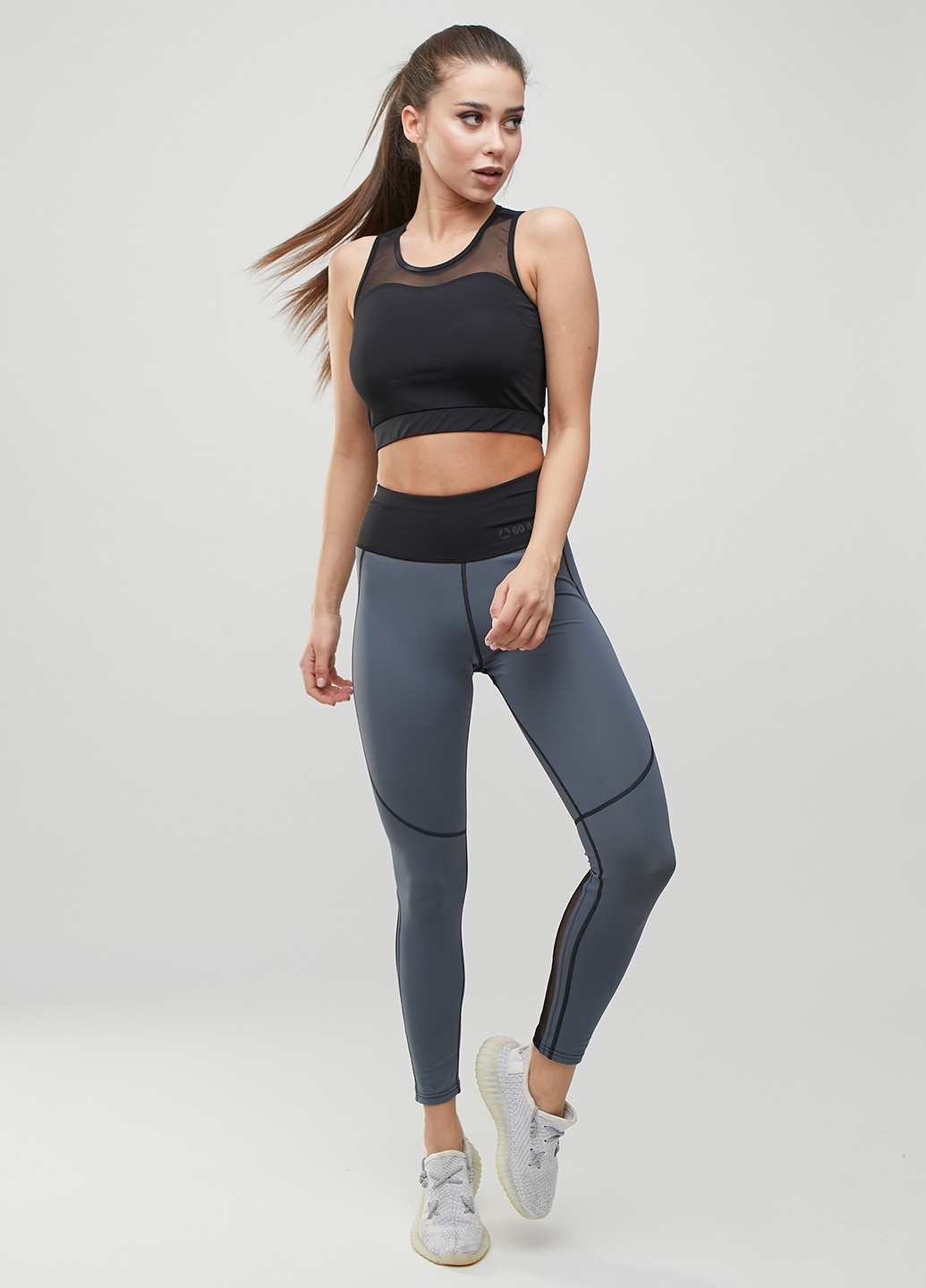 Серые демисезонные леггинсы Go Fitness