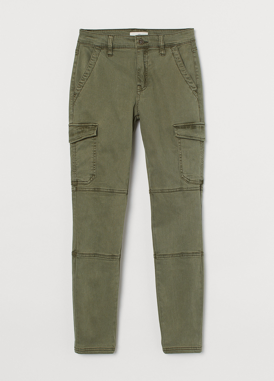 Хаки демисезонные карго, скинни джинсы H&M