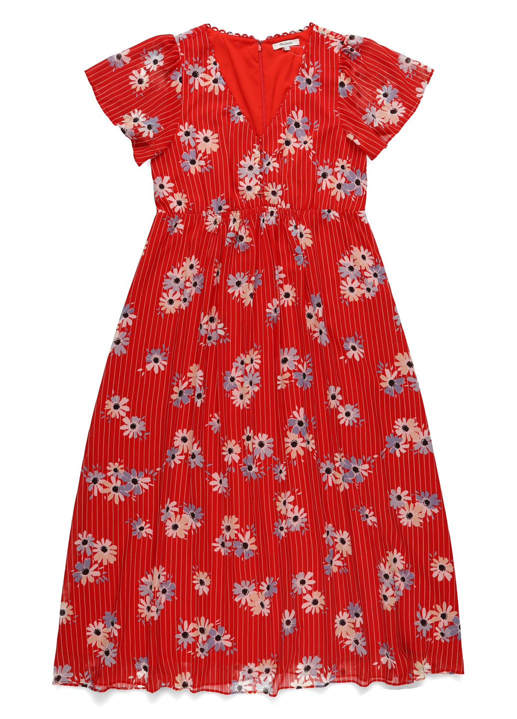 Красное кэжуал платье Madewell с цветочным принтом