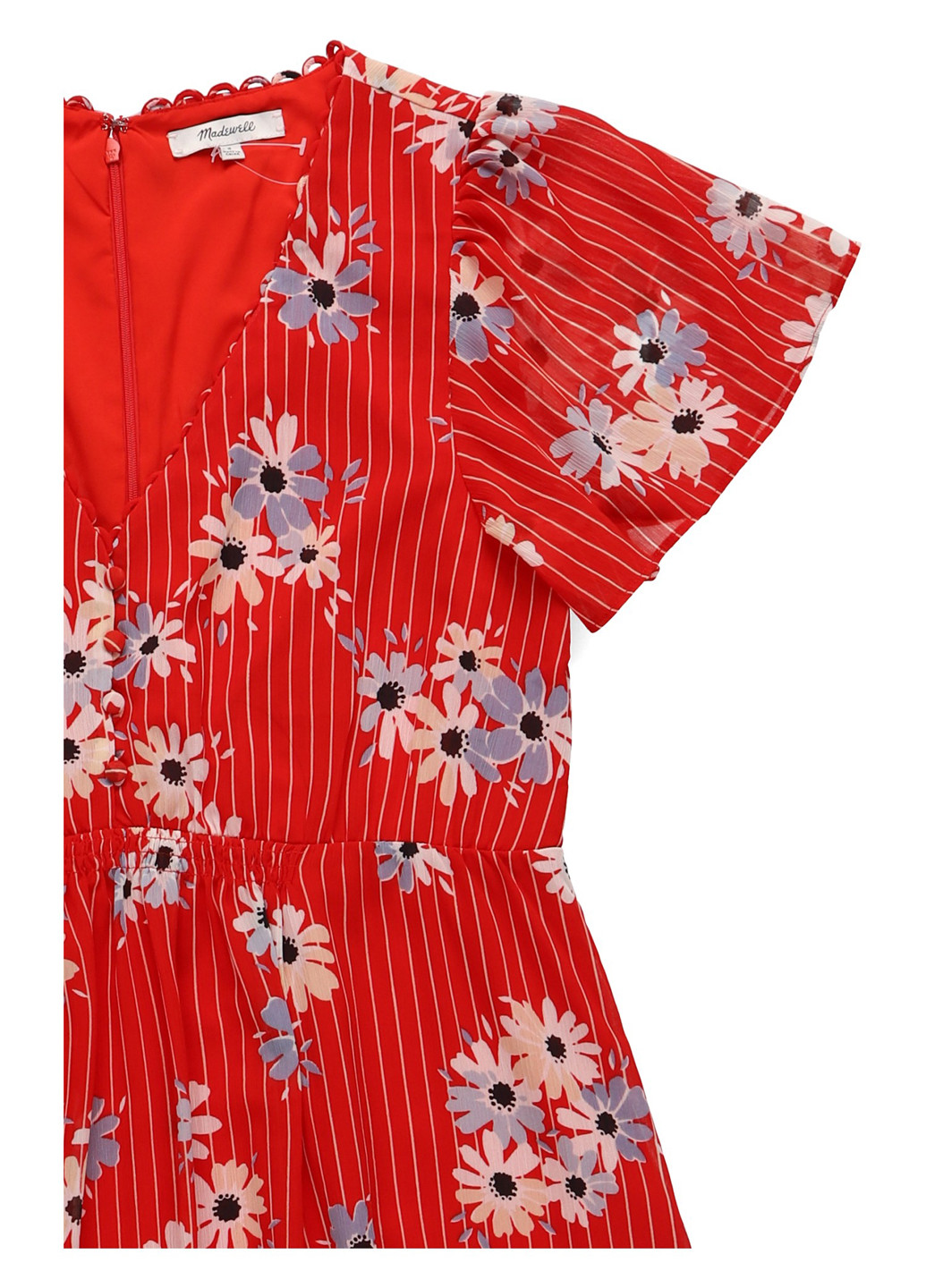 Красное кэжуал платье Madewell с цветочным принтом