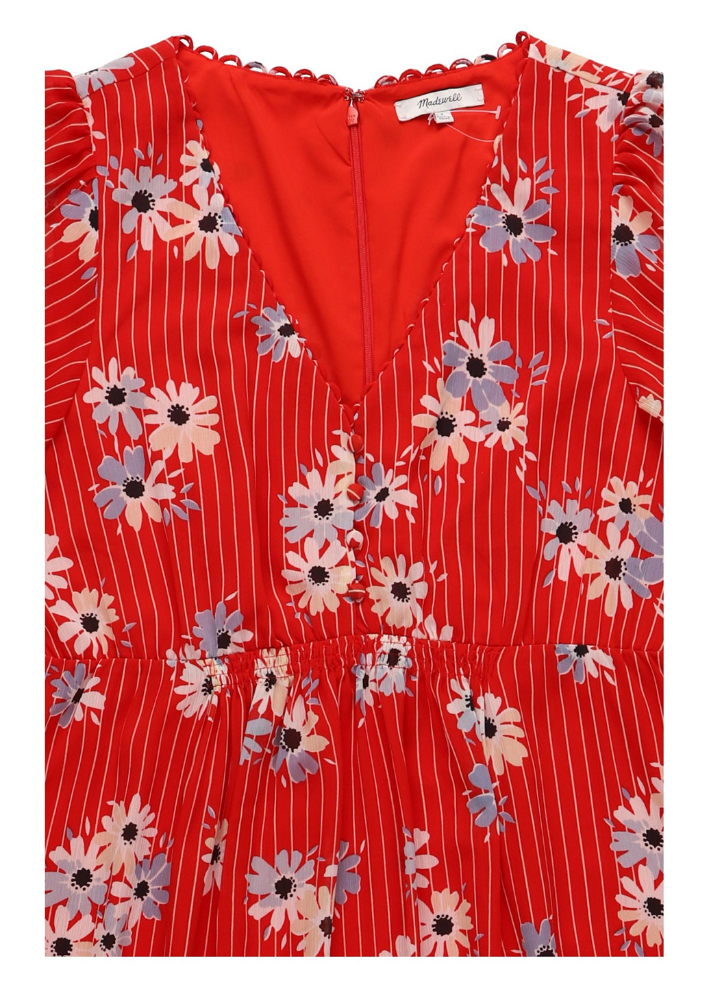 Красное кэжуал платье Madewell с цветочным принтом