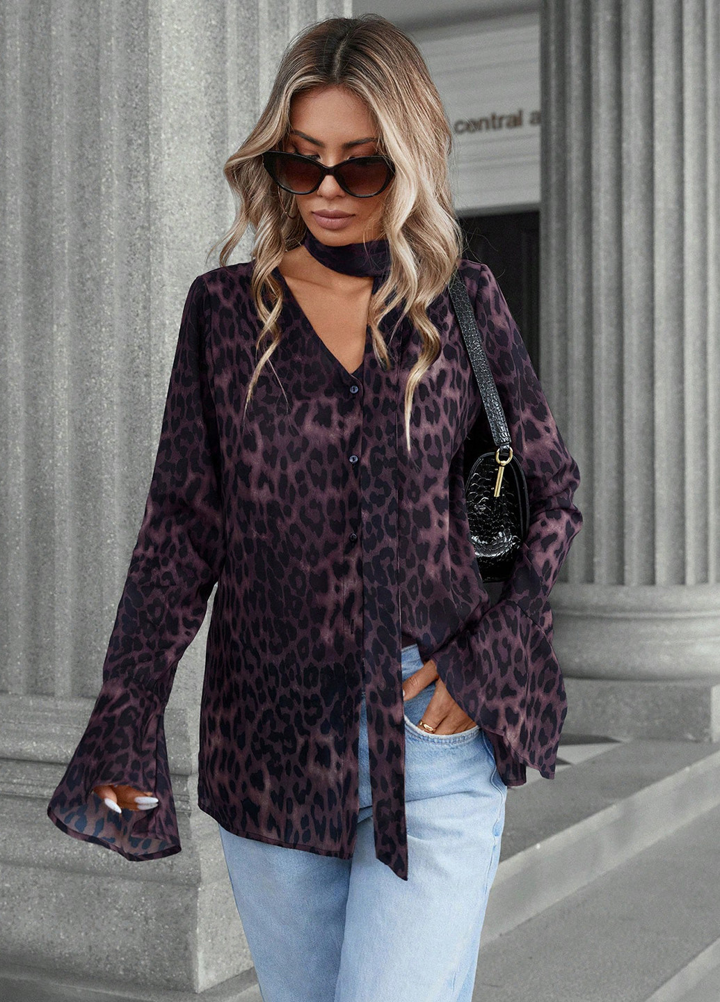 Фиолетовая блуза SHEIN