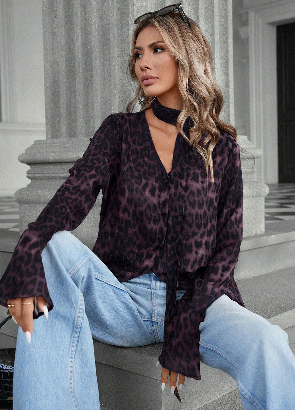 Фиолетовая блуза SHEIN