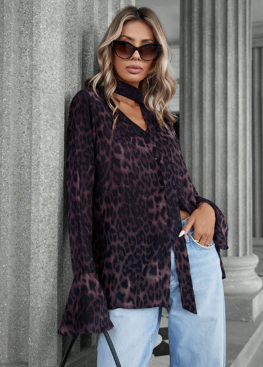 Фиолетовая блуза SHEIN