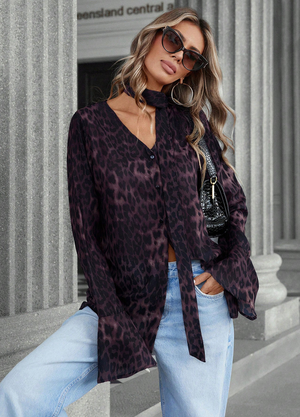 Фиолетовая блуза SHEIN