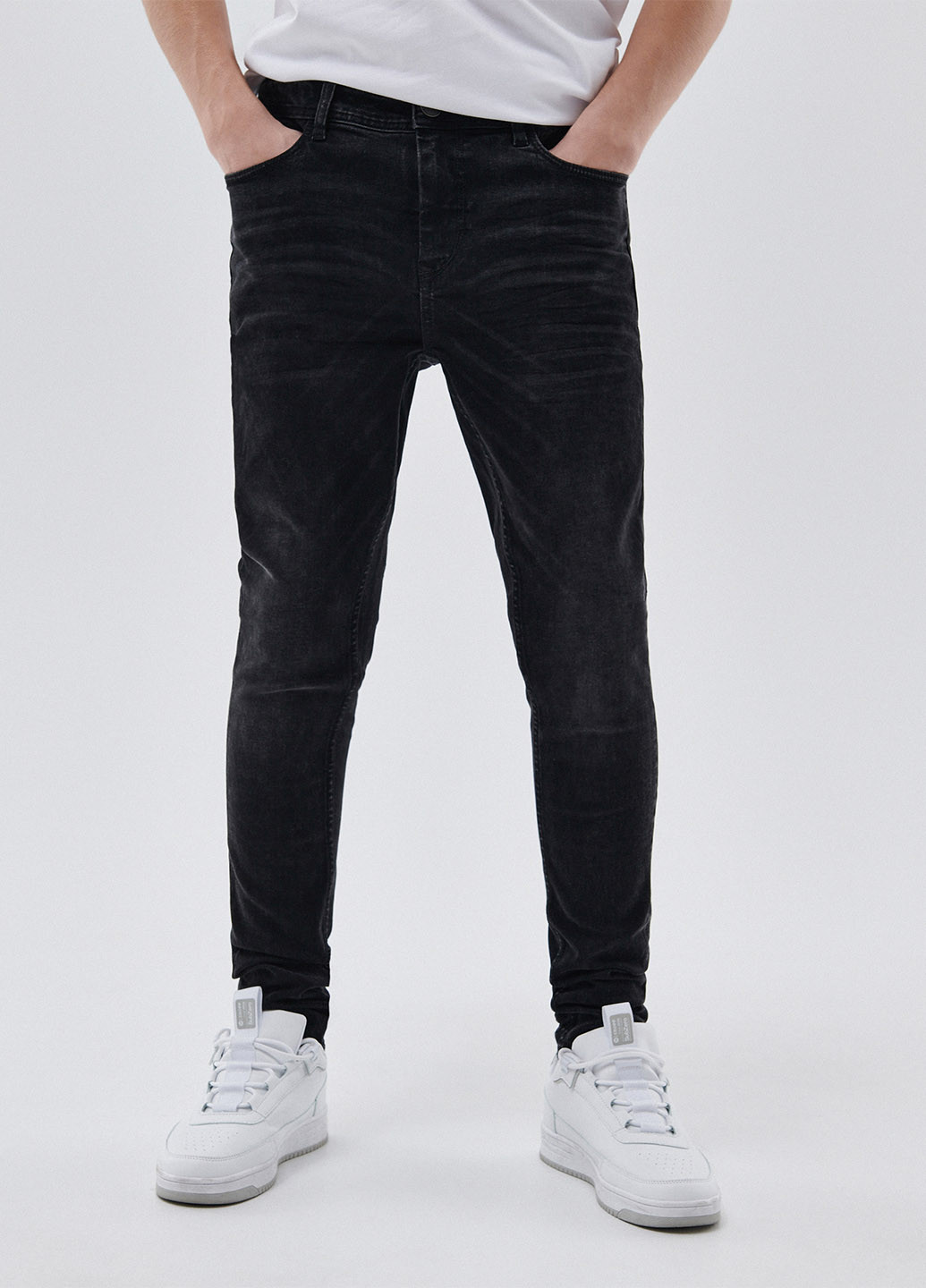 Темно-серые демисезонные скинни джинсы Cropp