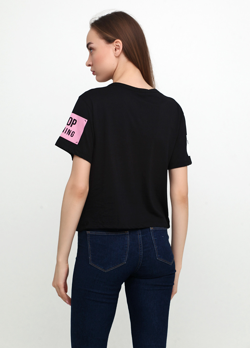 Черная летняя футболка Pink Air