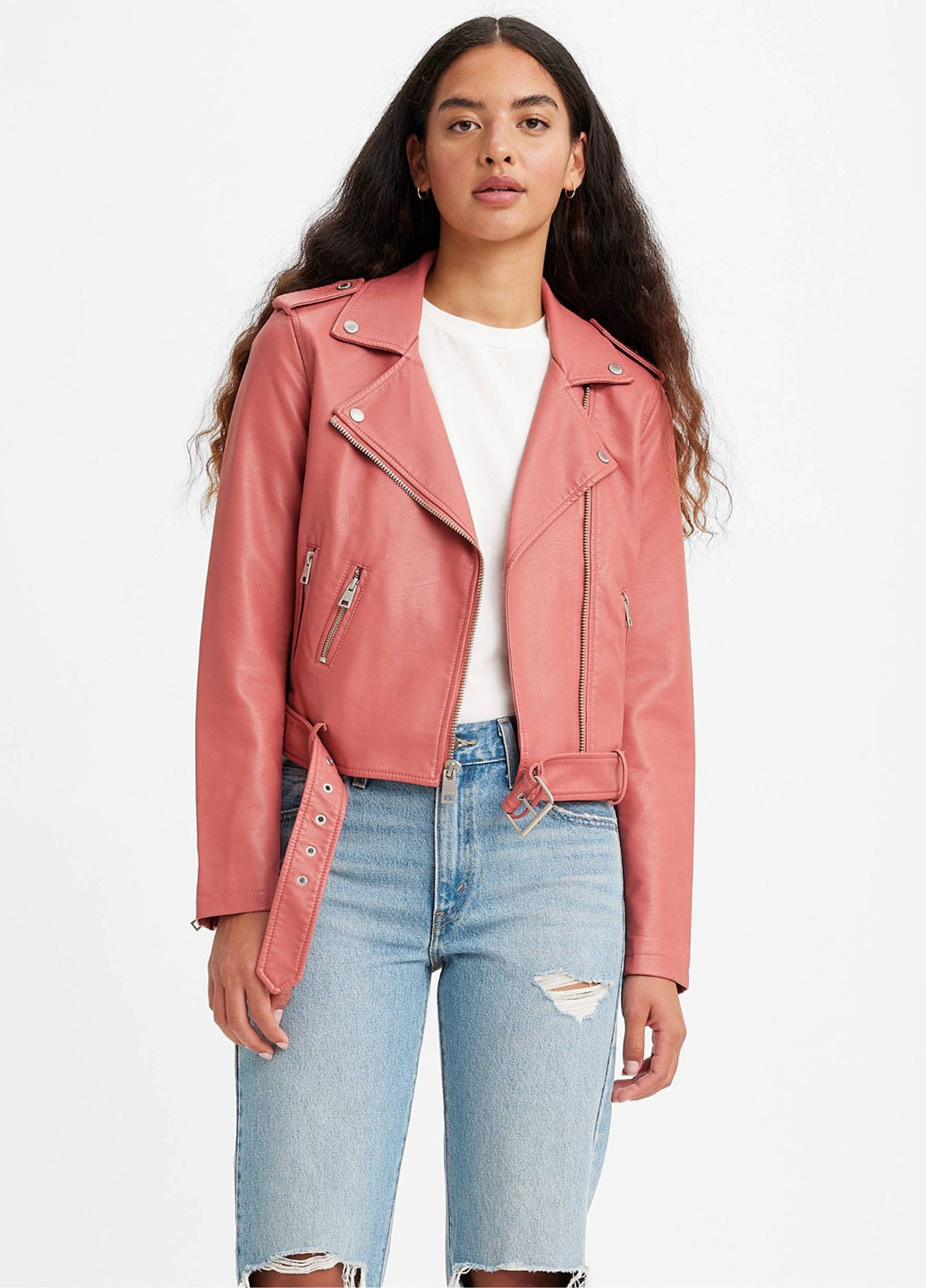Розовая демисезонная куртка косуха Levi's