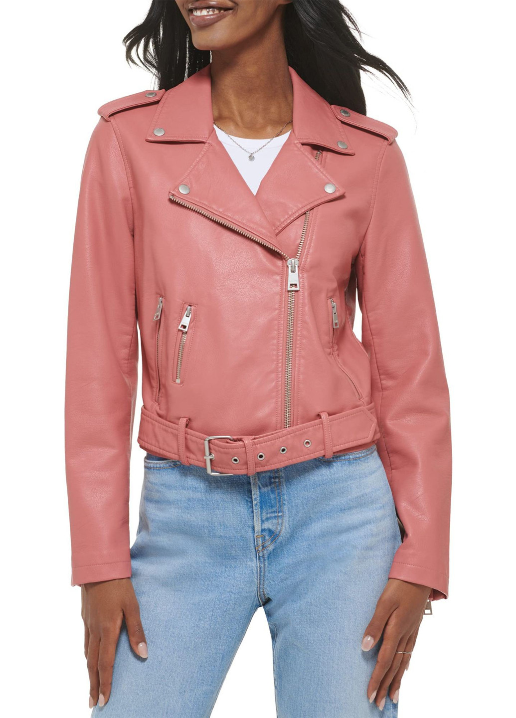 Розовая демисезонная куртка косуха Levi's