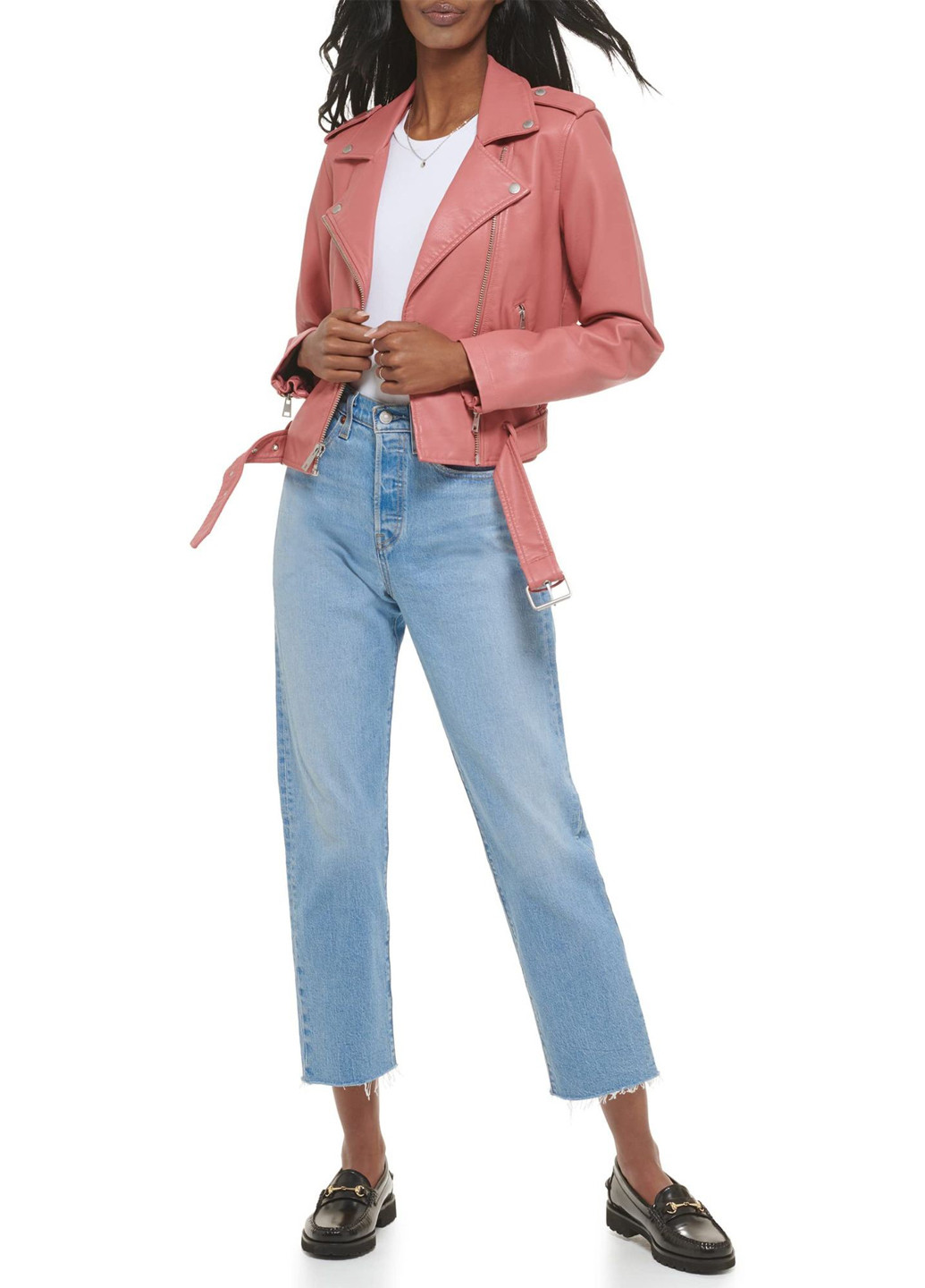 Розовая демисезонная куртка косуха Levi's