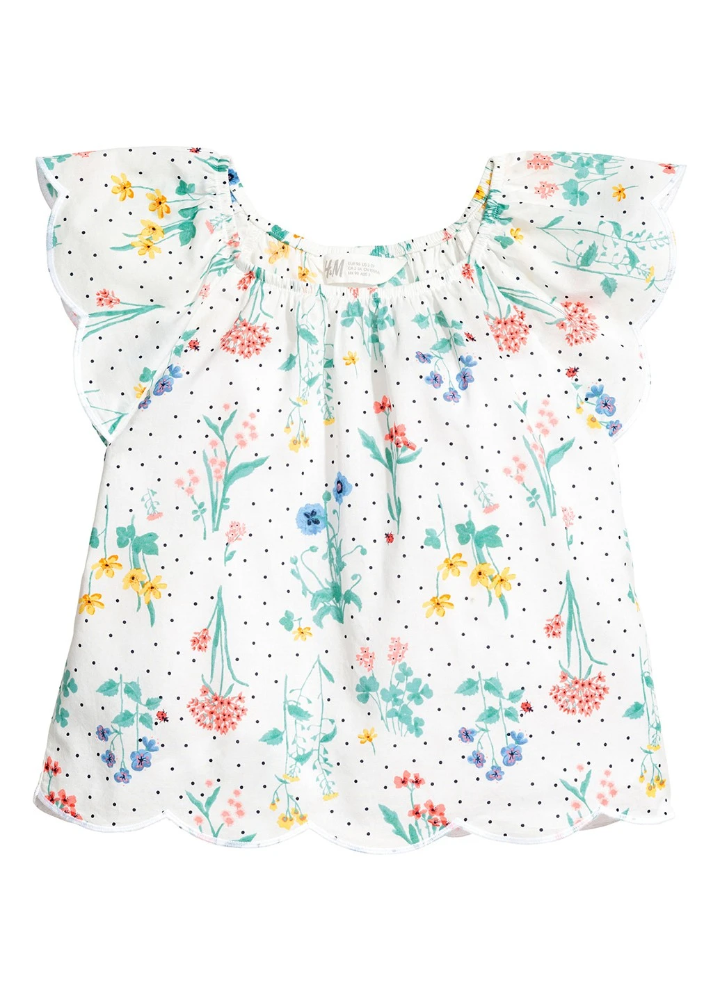 Белая с рисунком блузка H&M демисезонная