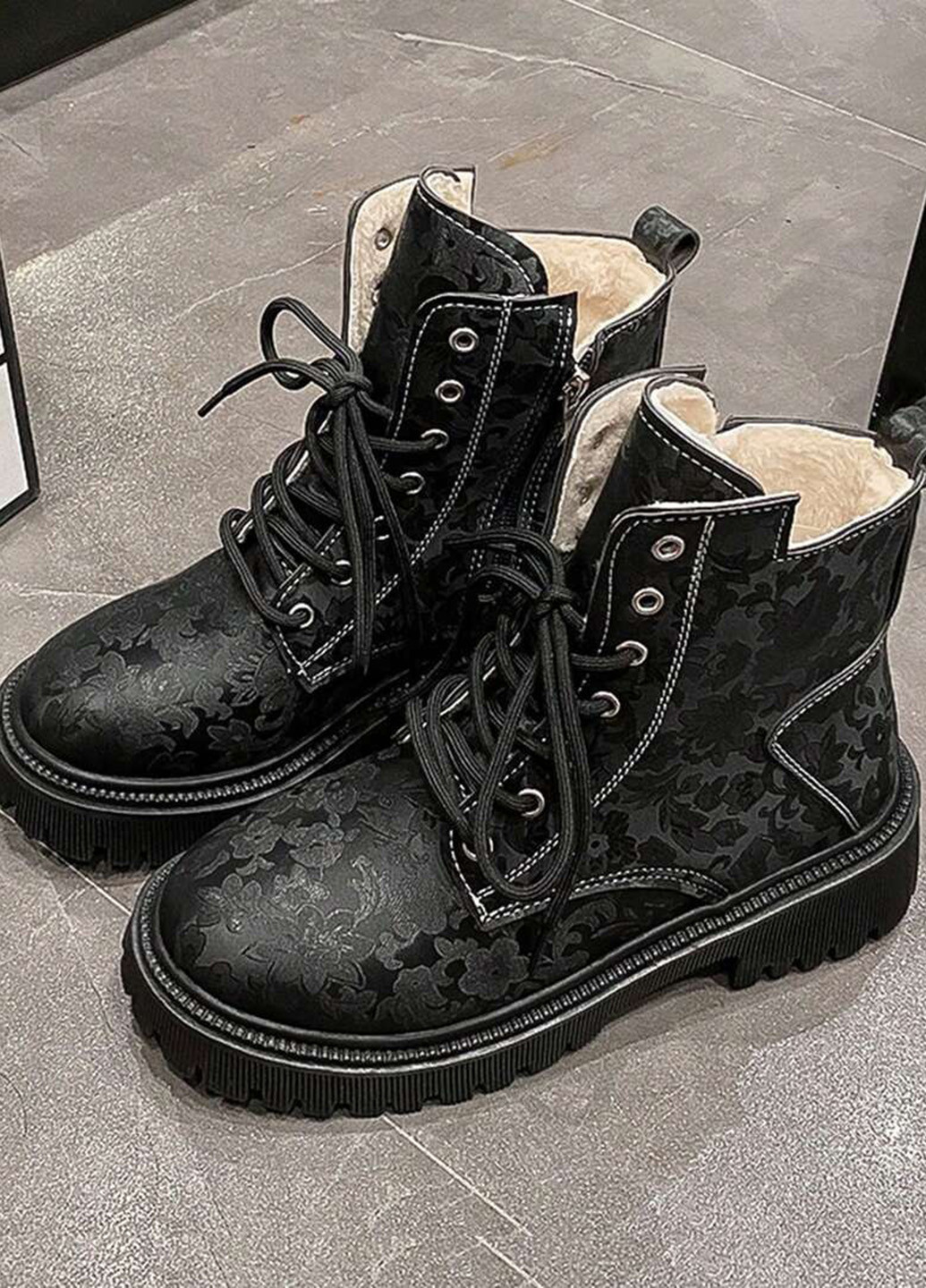 Зимние ботинки тимберленды SHEIN со шнуровкой из искусственной кожи