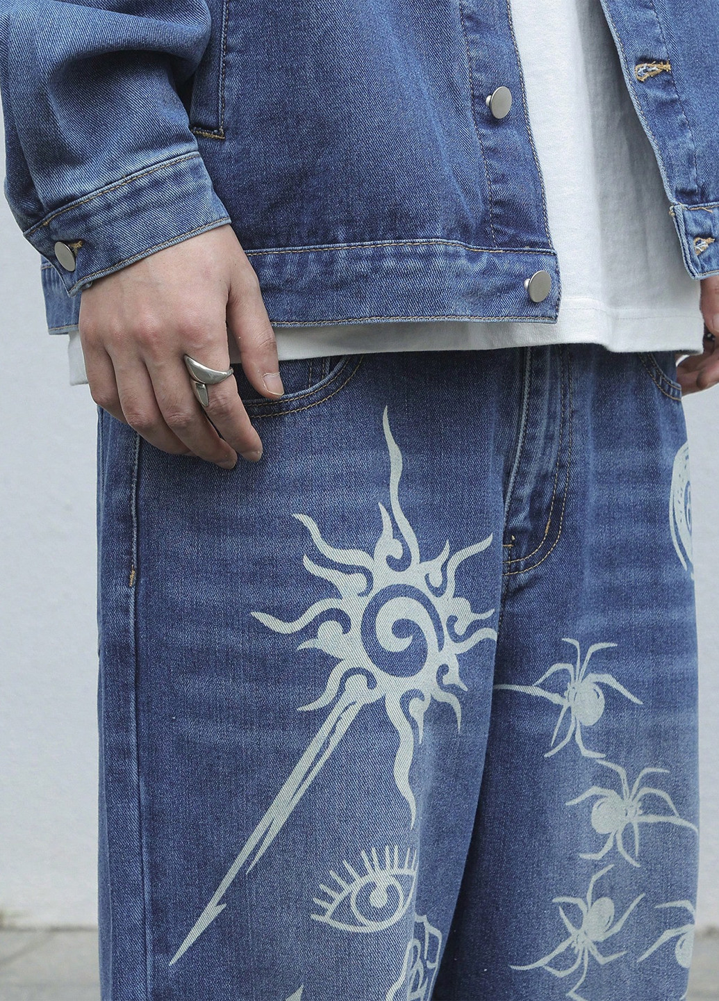 Синий демисезонный комплект (куртка, брюки) SHEIN