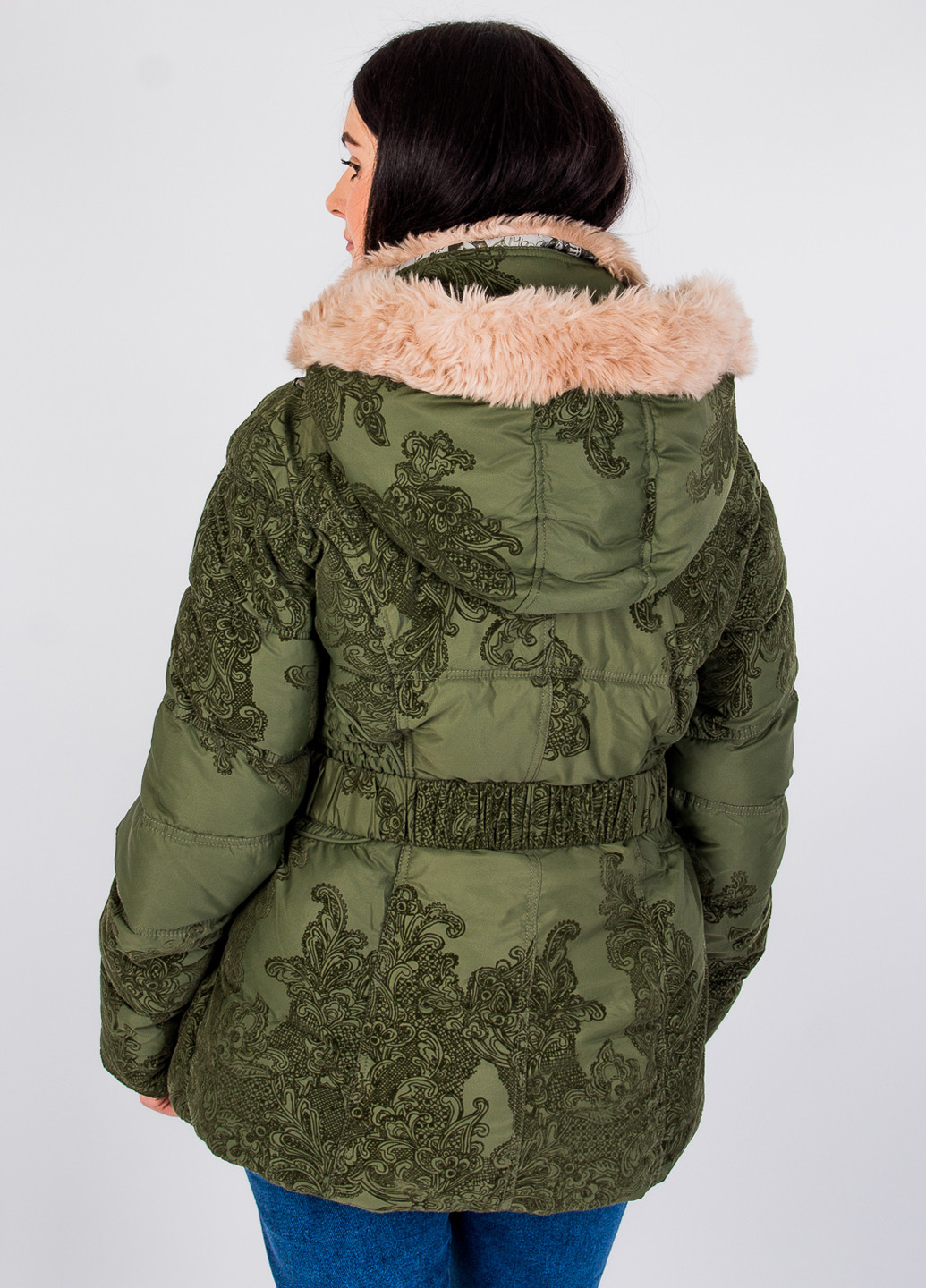 Оливкова (хакі) зимня куртка Desigual