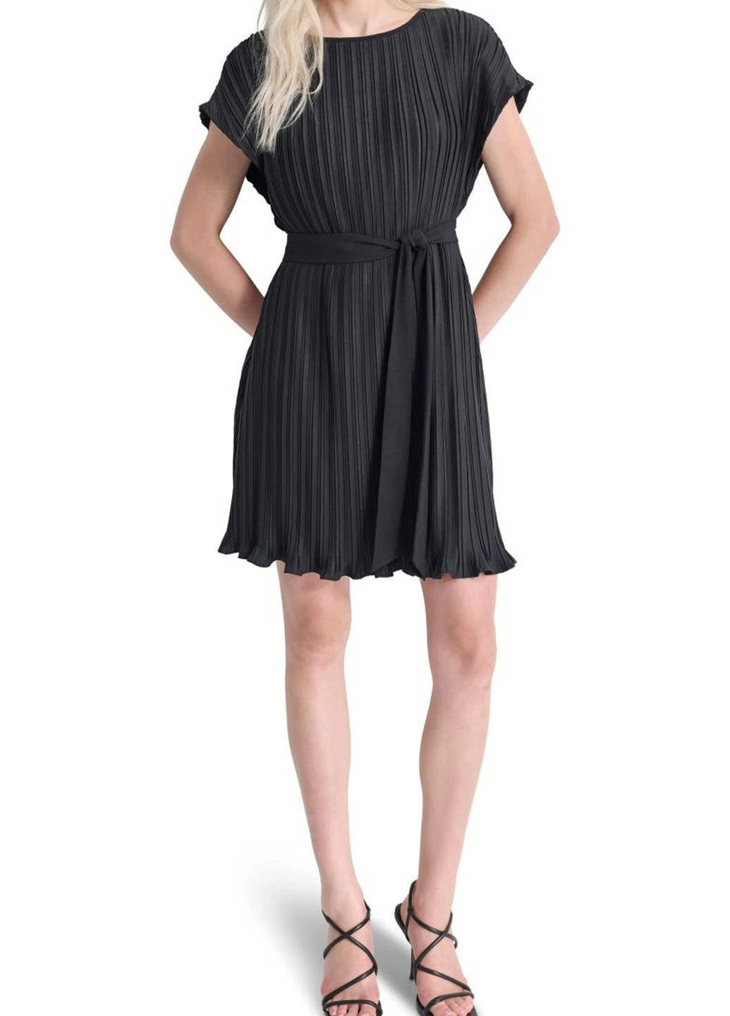 Чорна кежуал сукня плісована DKNY однотонна