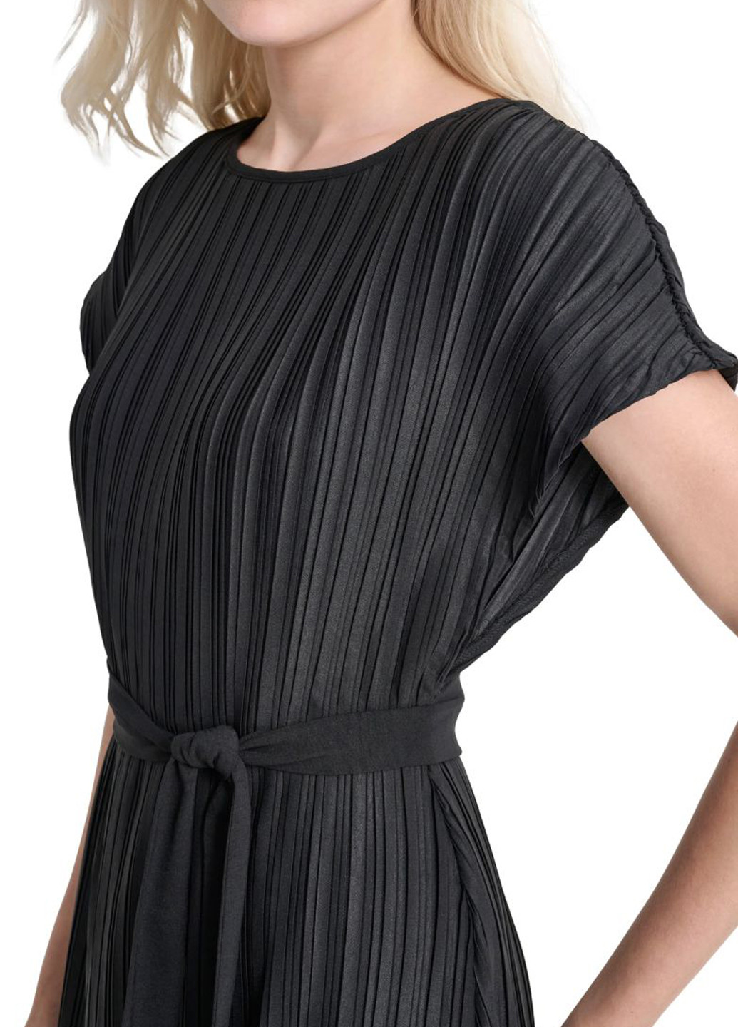 Чорна кежуал сукня плісована DKNY однотонна