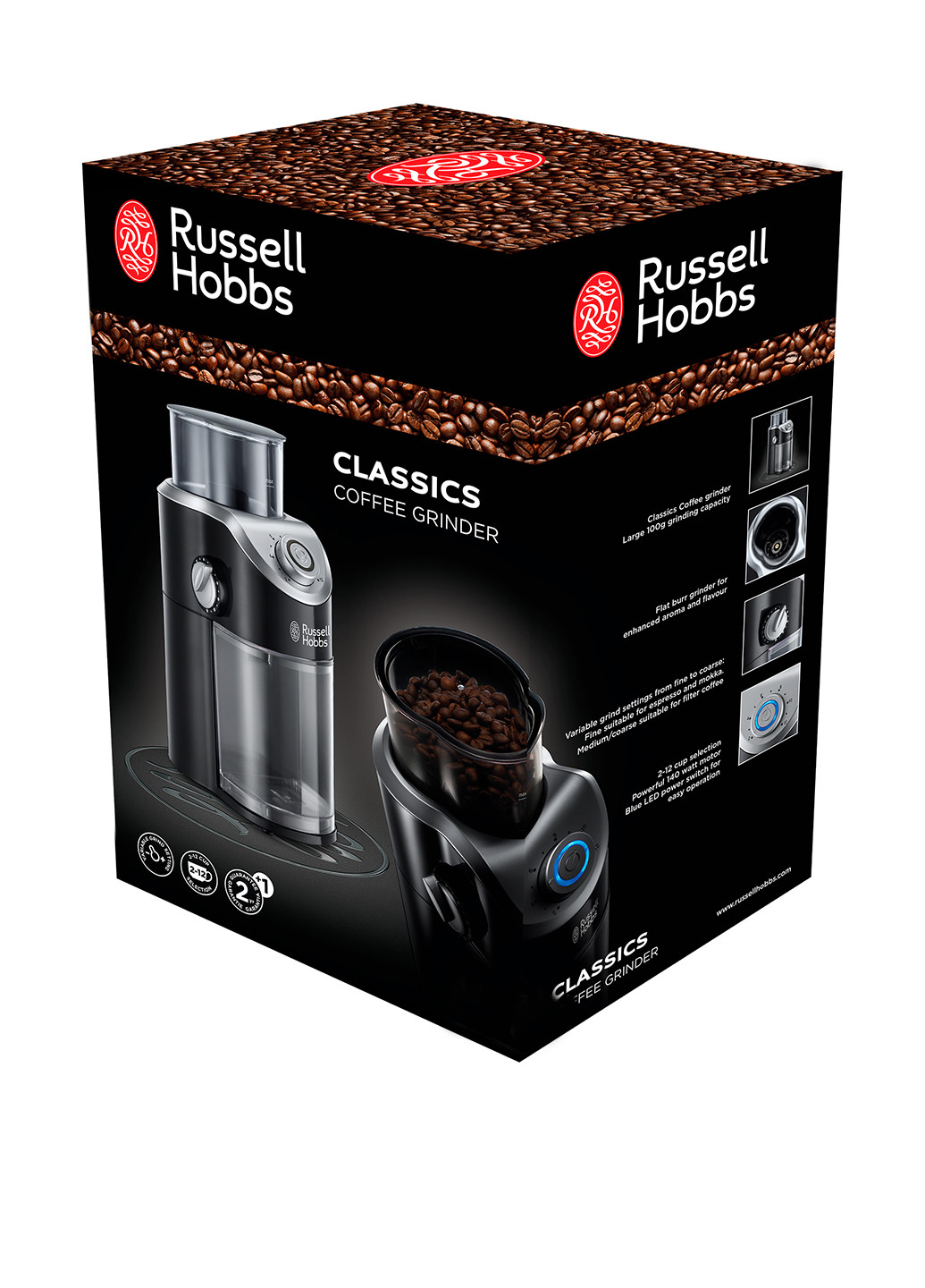 Кофемолка Classic Coffee Grinder Russell Hobbs 23120-56 чёрная