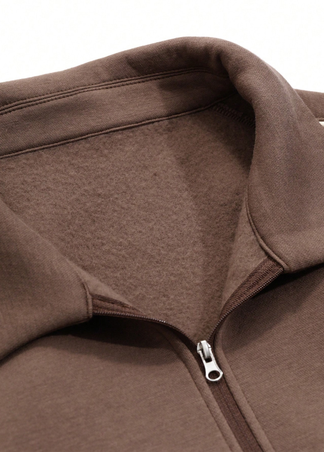 Кофейный свитшот SHEIN однотонный без декора (342411719)