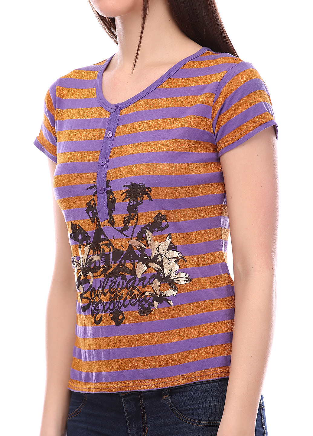 Фіолетова літня футболка Silvian Heach