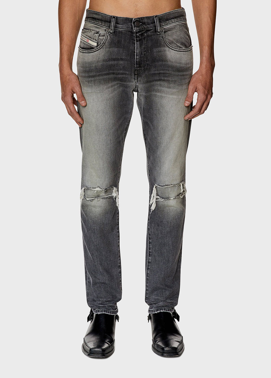 Серые демисезонные регюлар фит джинсы Diesel
