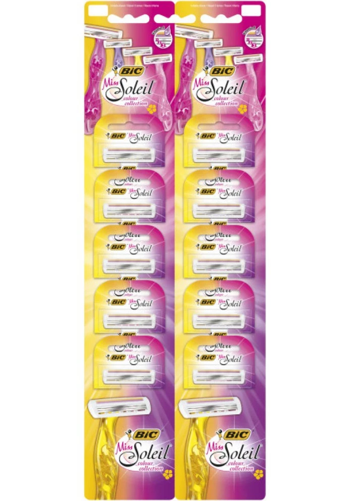 Набір бритв без змінних картриджів Miss Soleil Colour Collection 10 шт Bic (248671138)