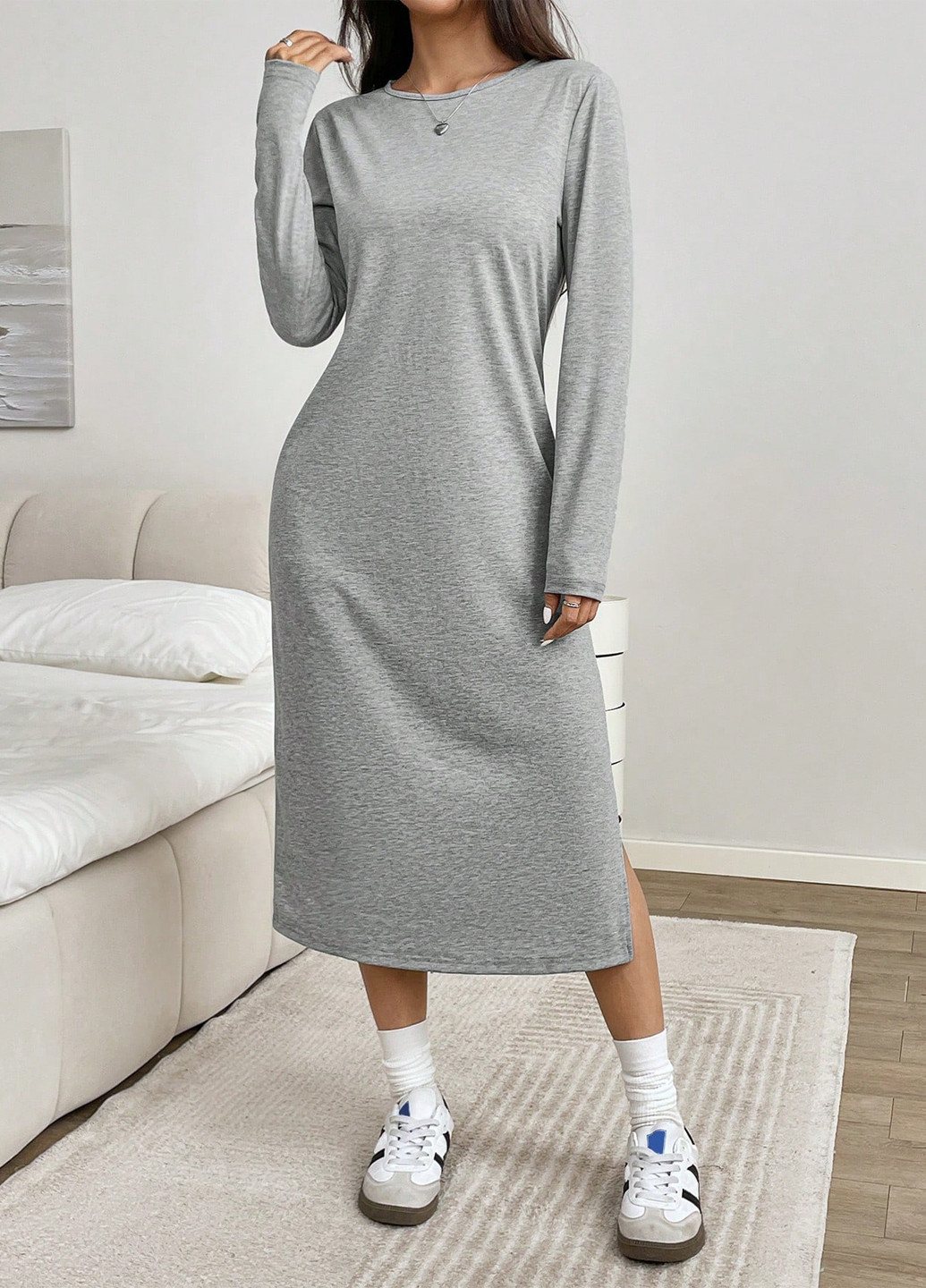 Сіра кежуал сукня SHEIN меланжева
