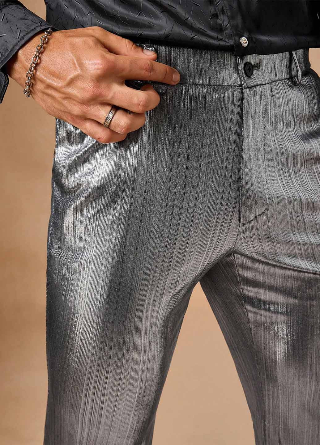 Металл кэжуал демисезонные прямые брюки SHEIN